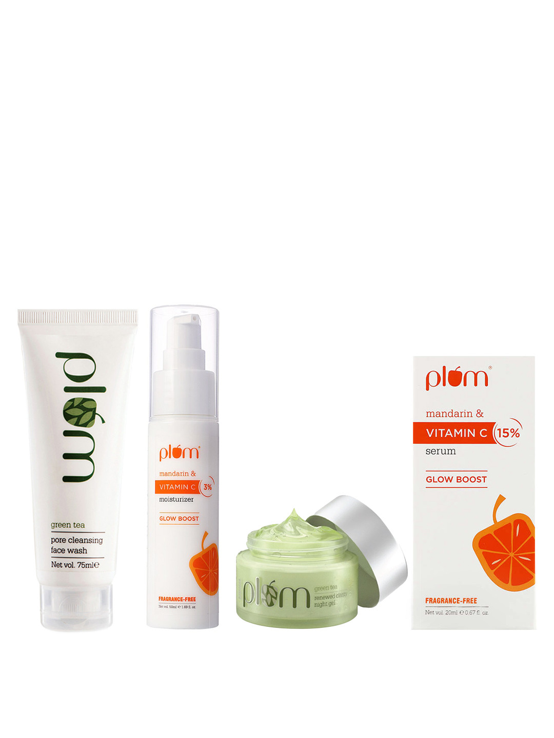 

Plum Green Tea & Vitamin C Skin Care Gift Set - 195 ml, White