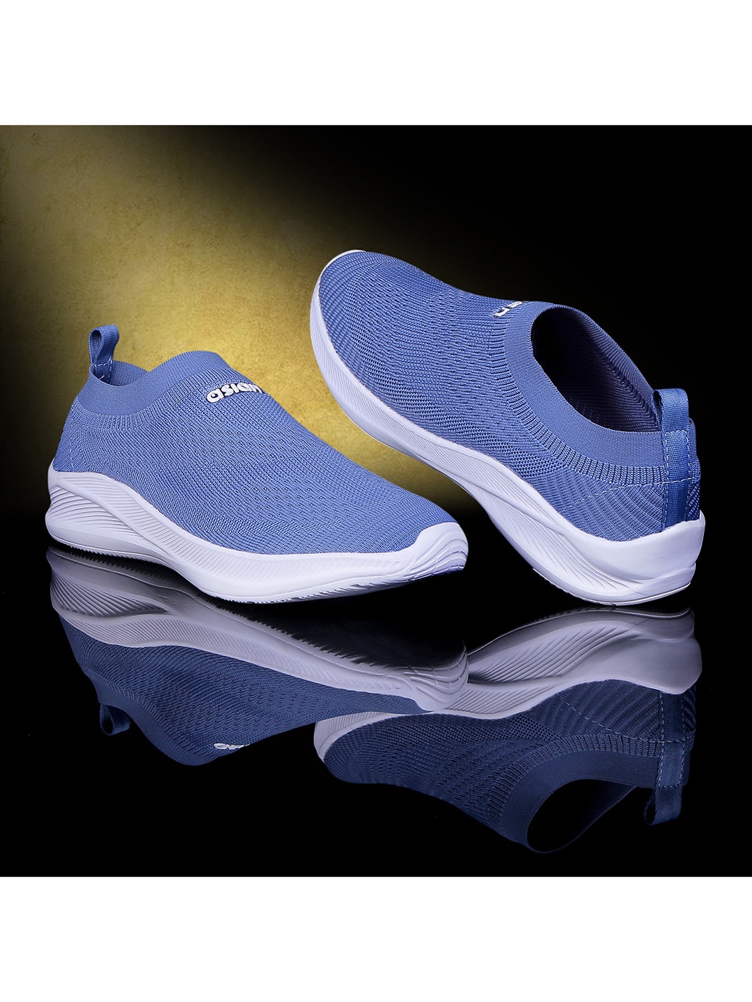 

ASIAN Men Blue Woven Design Slip-On Sneakers