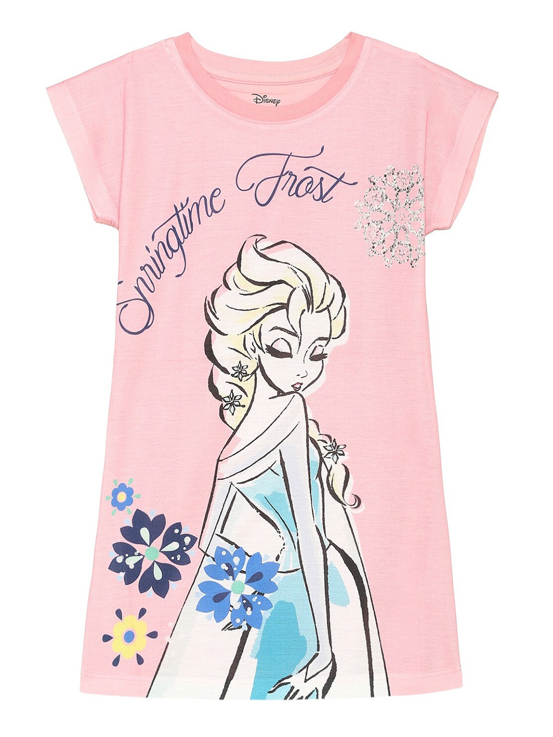 

Disney by Wear Your Mind Pink Printed Cotton T-shirt Dress