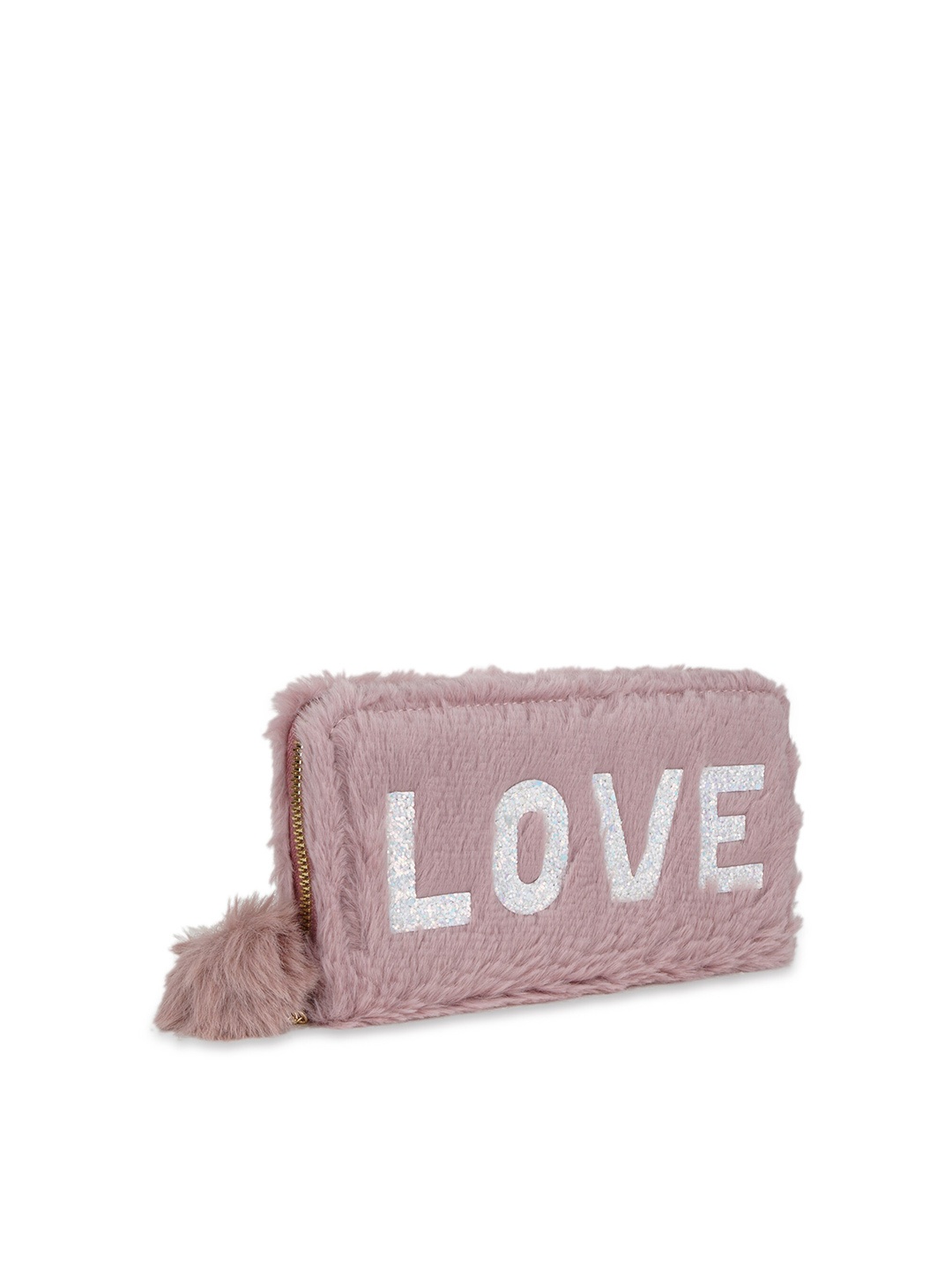 

Kanvas Katha Women Mauve Typography Embroidered Zip Around Wallet