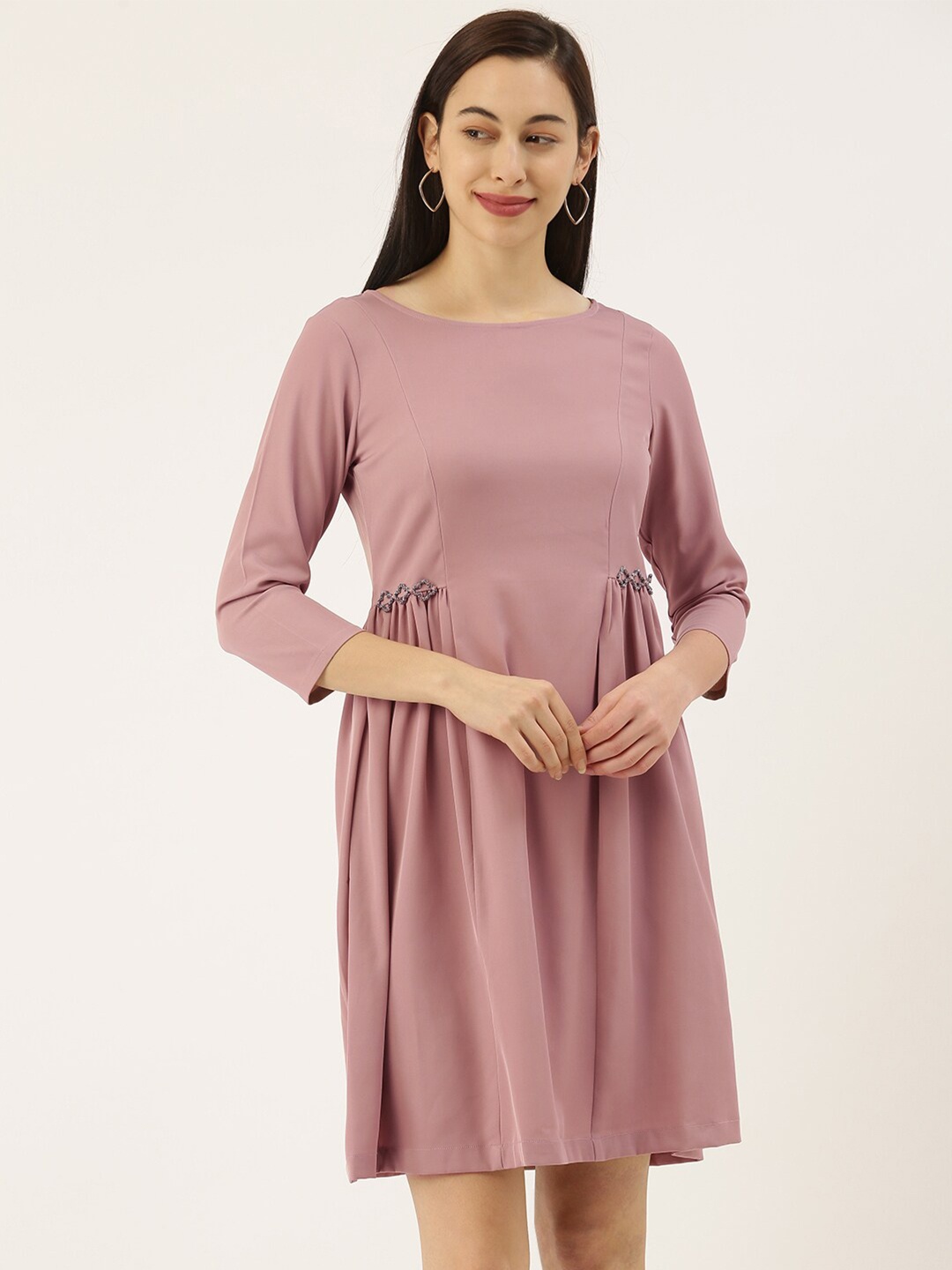 

SHECZZAR Pink Fit & Flared Dress