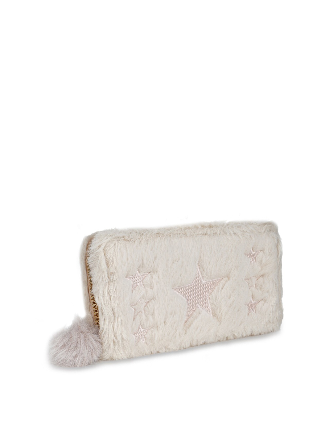 

Kanvas Katha Women Off White Fur Envelope Wallet