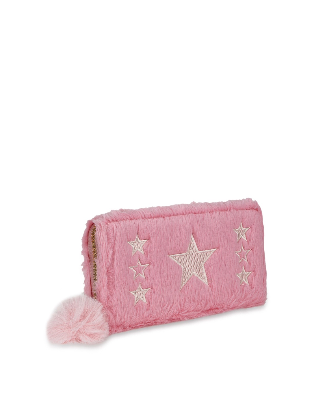 

Kanvas Katha Women Pink Geometric Embroidered Zip Around Wallet