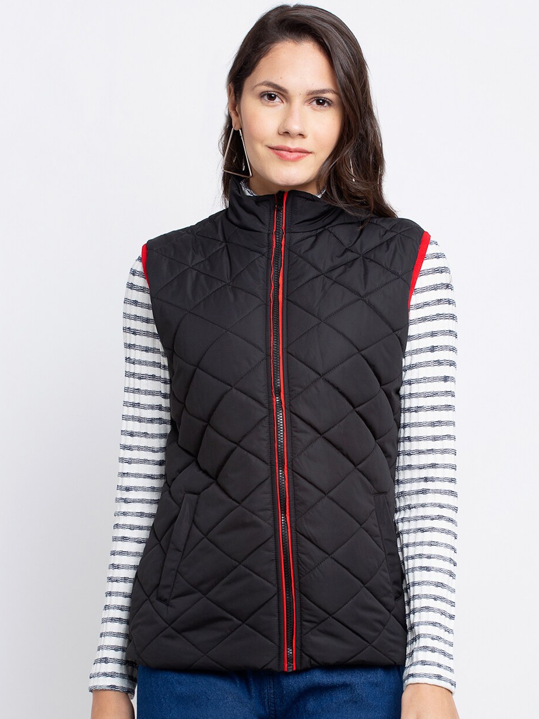 

PERFKT-U Women Black Lightweight Antimicrobial Outdoor Puffer Jacket