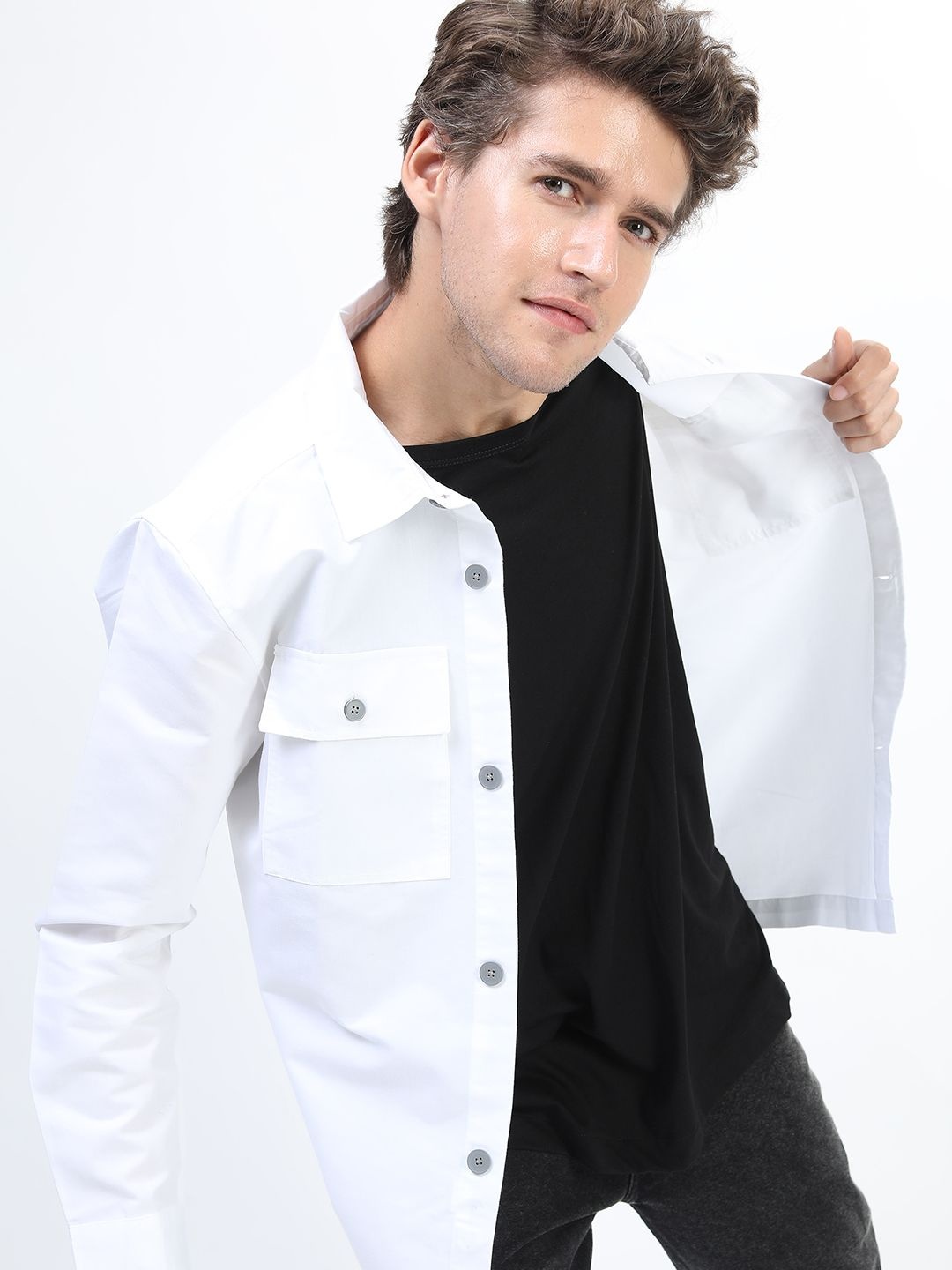

HIGHLANDER Men White Slim Fit Casual Shirt