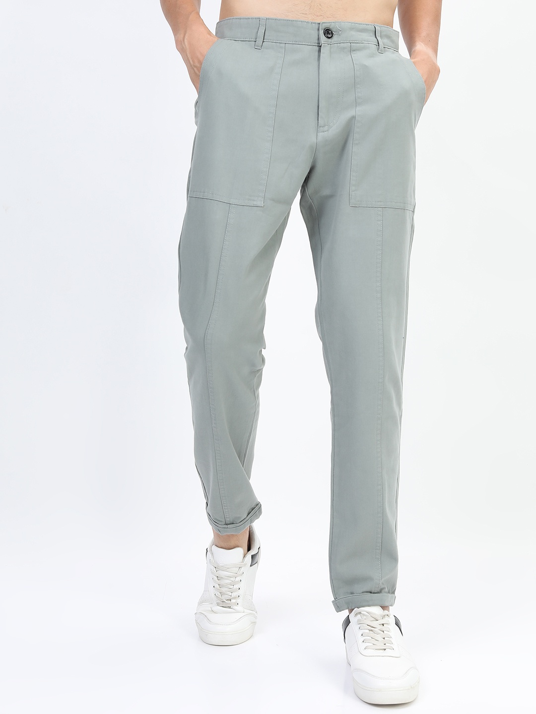 

HIGHLANDER Men Grey Chinos Trousers