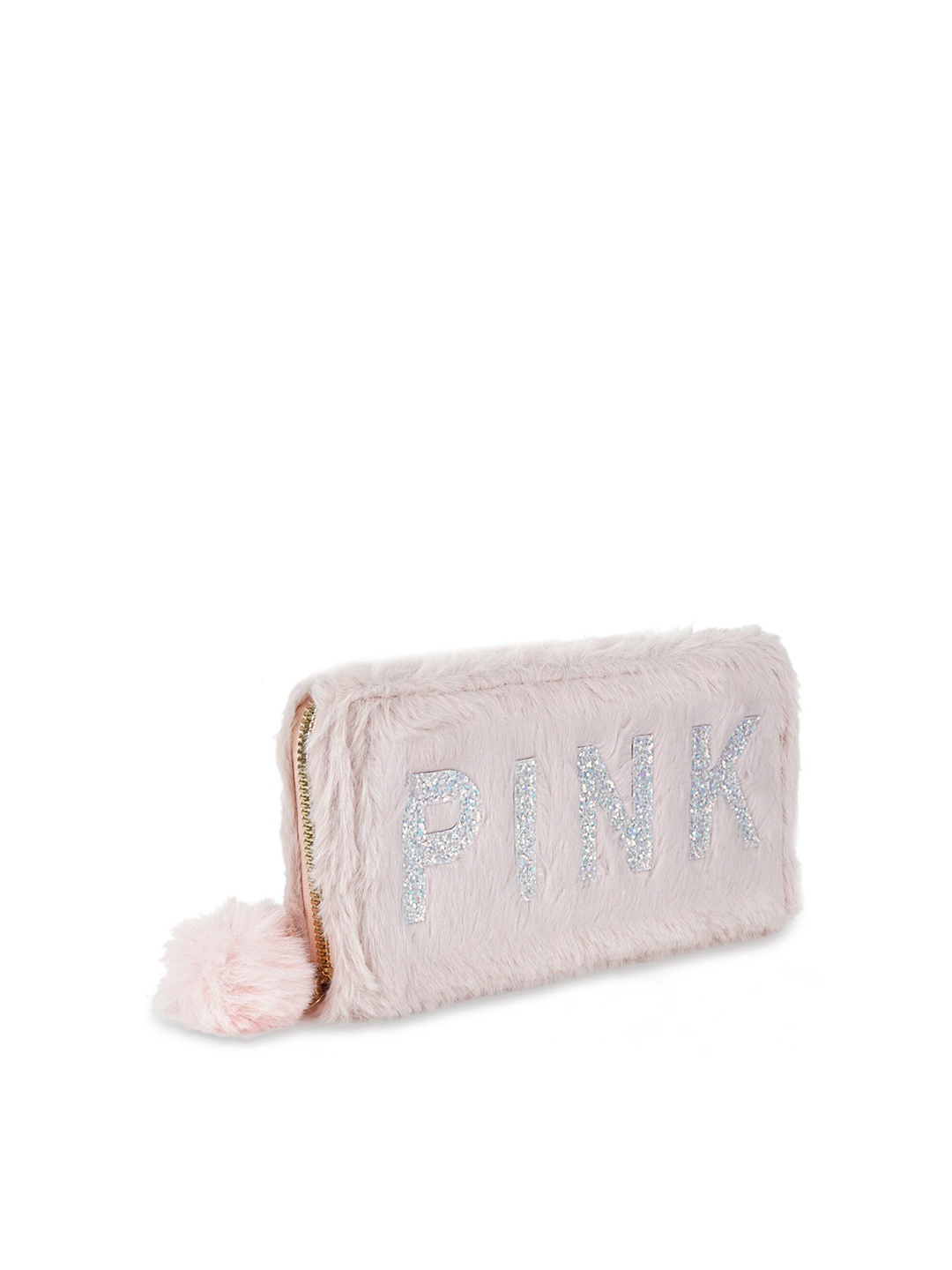 

Kanvas Katha Women Pink & Blue Typography Embroidered Zip Around Wallet