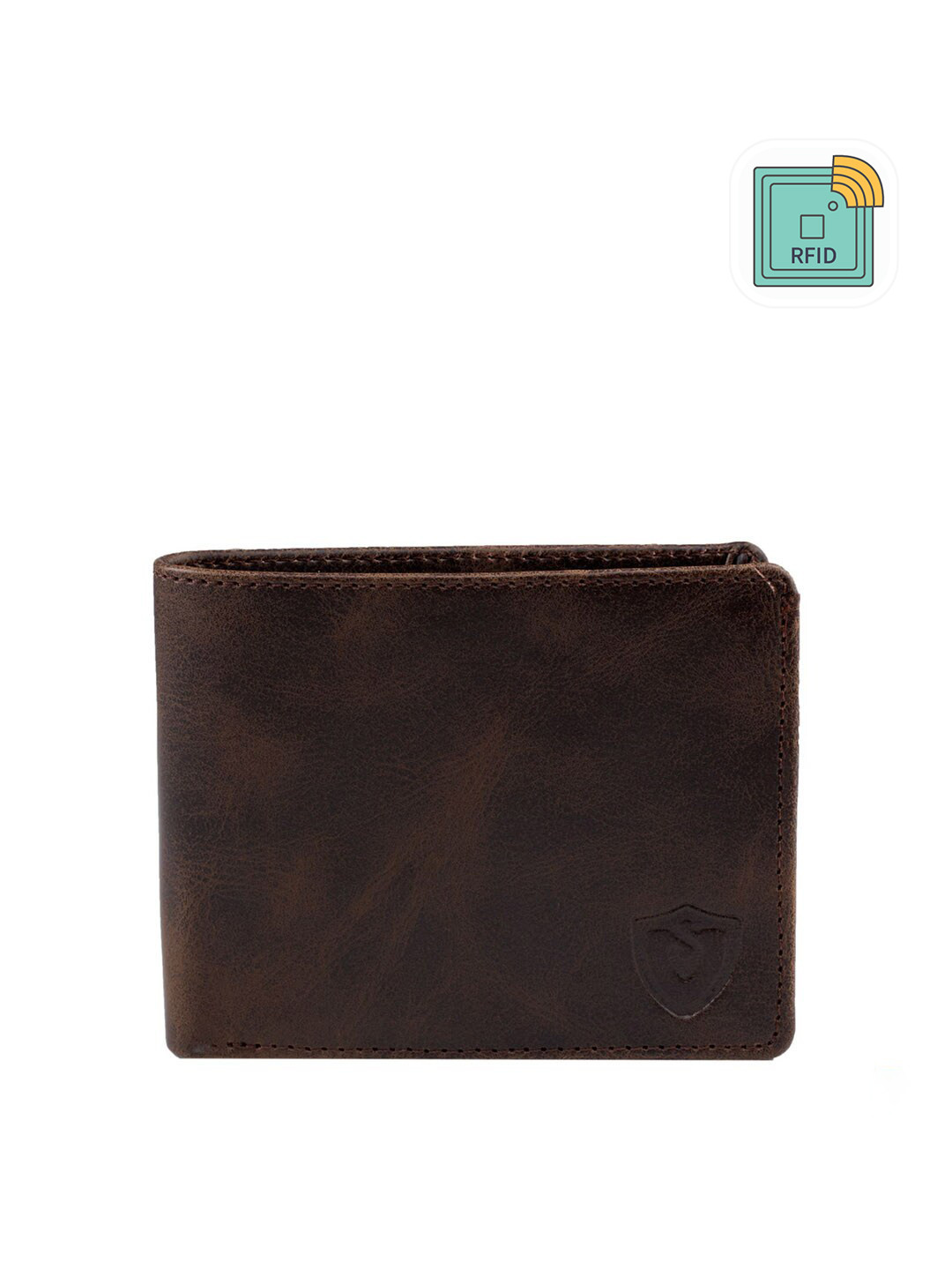 

Keviv Men Brown Leather Two Fold Wallet