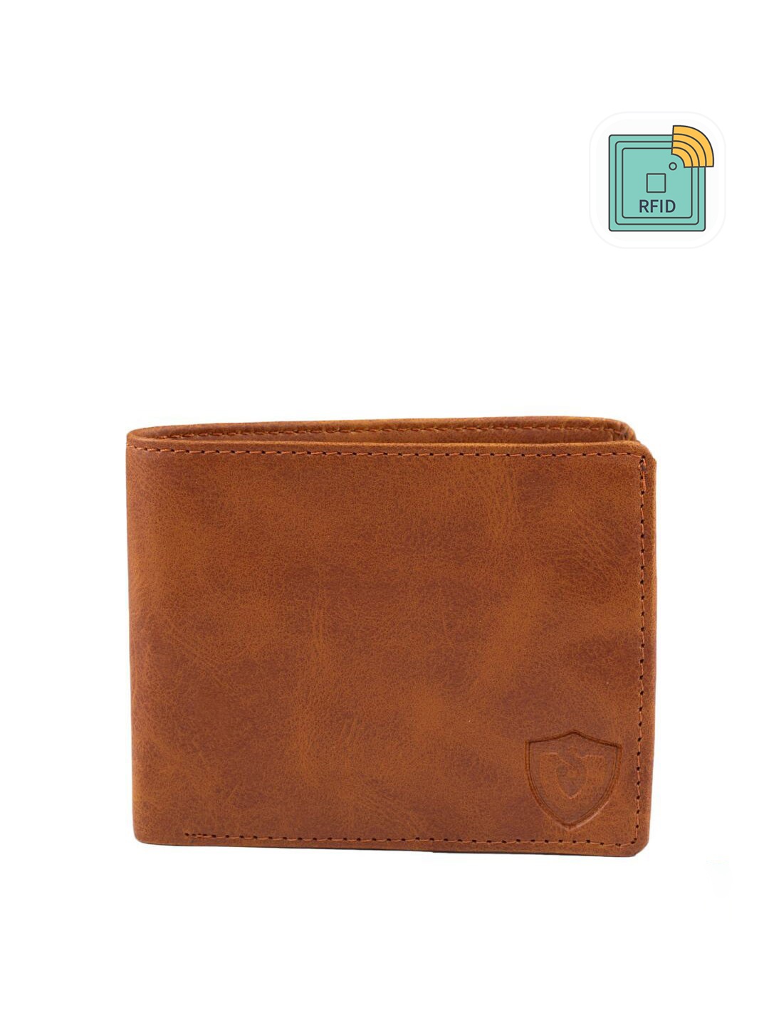 

Keviv Men Tan Leather Two Fold Wallet