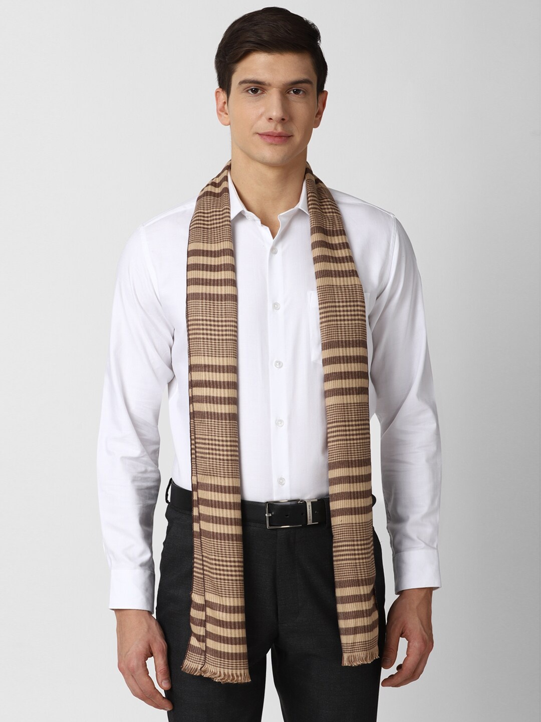 

Van Heusen Men Brown & Beige Colored checked Mufflers