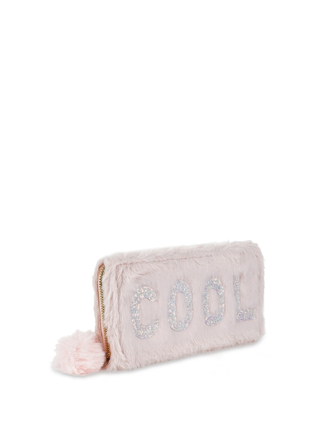 

Kanvas Katha Women Beige & Silver-Toned Typography Embroidered Zip Around Wallet