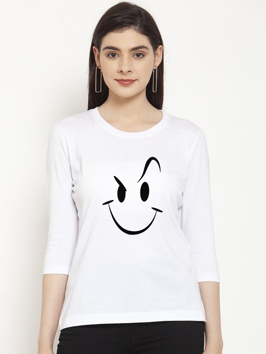 

Friskers Women White Printed T-shirt