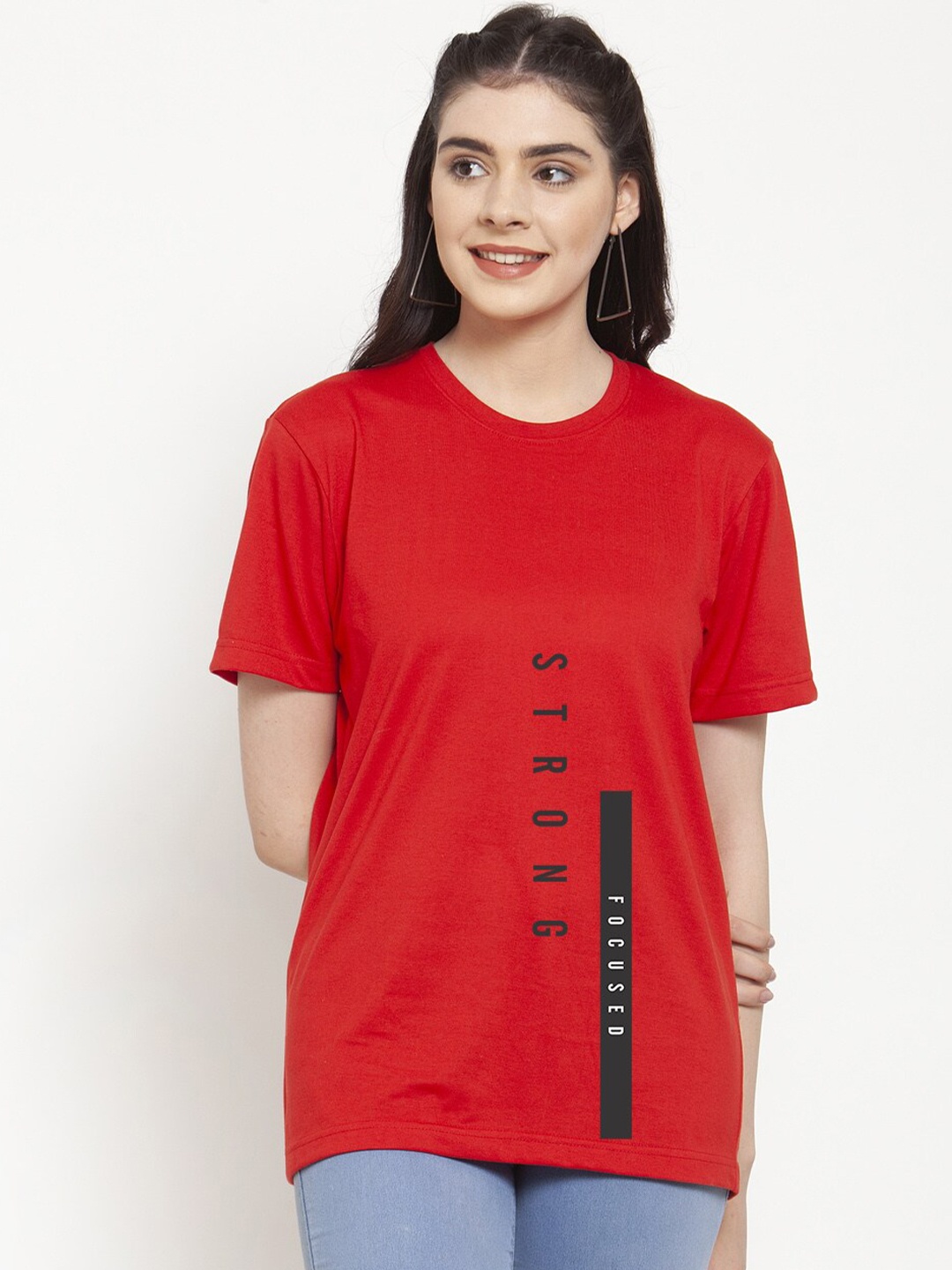 

Friskers Women Red Printed T-shirt