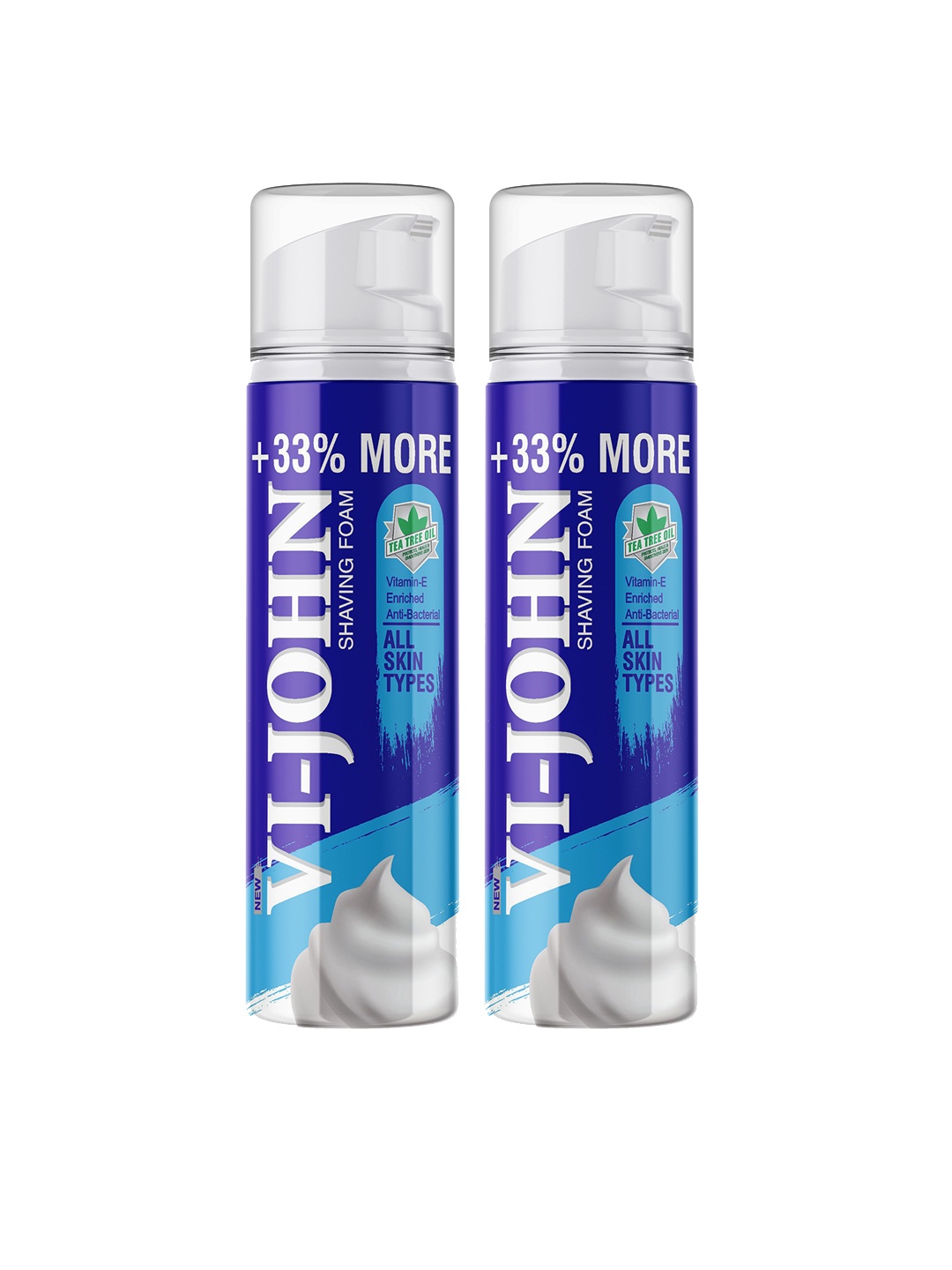 

VI-JOHN Set Of 2 Shaving Foam All Skin Type 600 gm, Multi