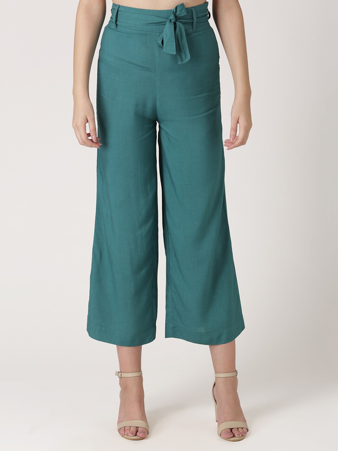 

DressBerry Women Teal Cropped Palazzos