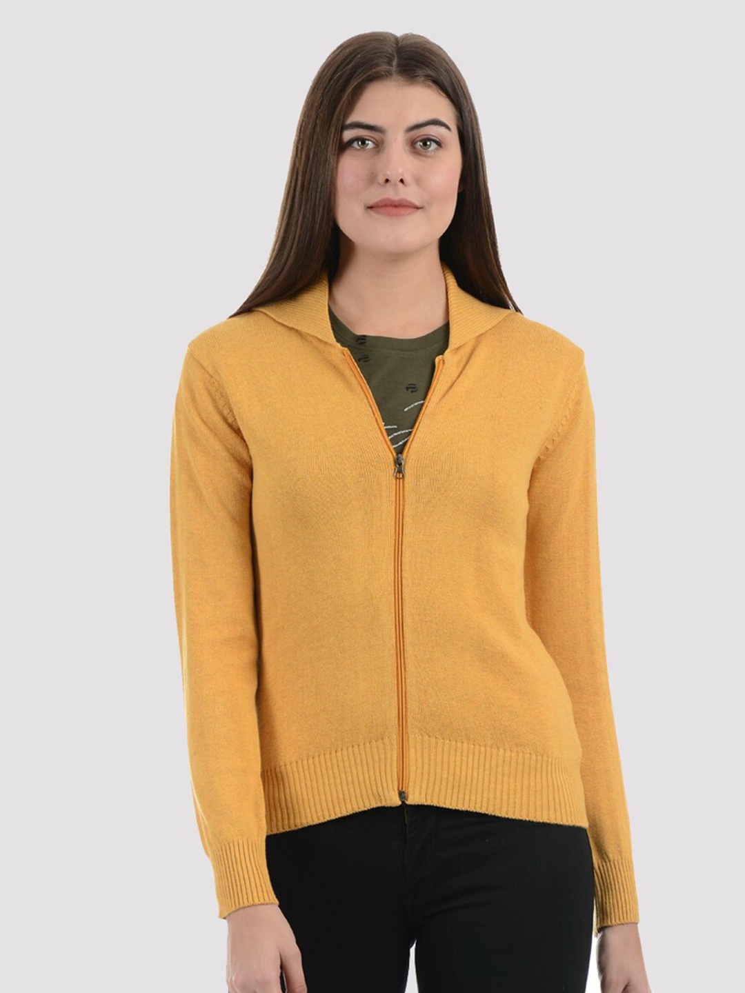 

PORTOBELLO Women Mustard Cardigan