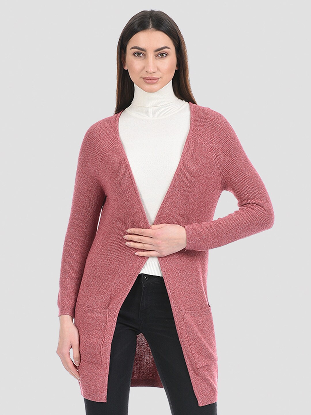 

PORTOBELLO Women Red Longline Shrug