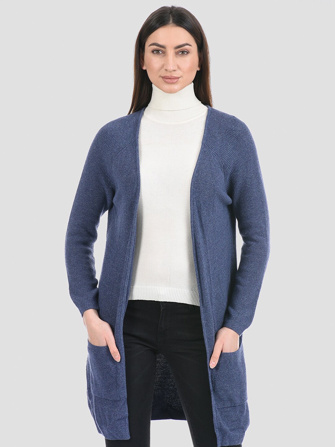 

PORTOBELLO Women Blue Longline Shrug