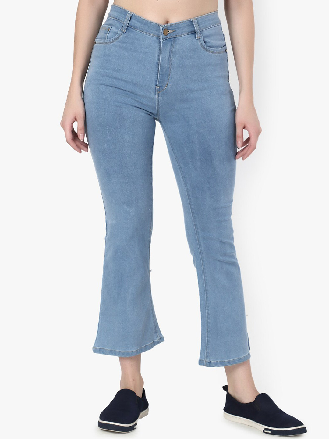 

VIOSFAIRA Women Blue Hottie Bootcut Stretchable Flared Jeans