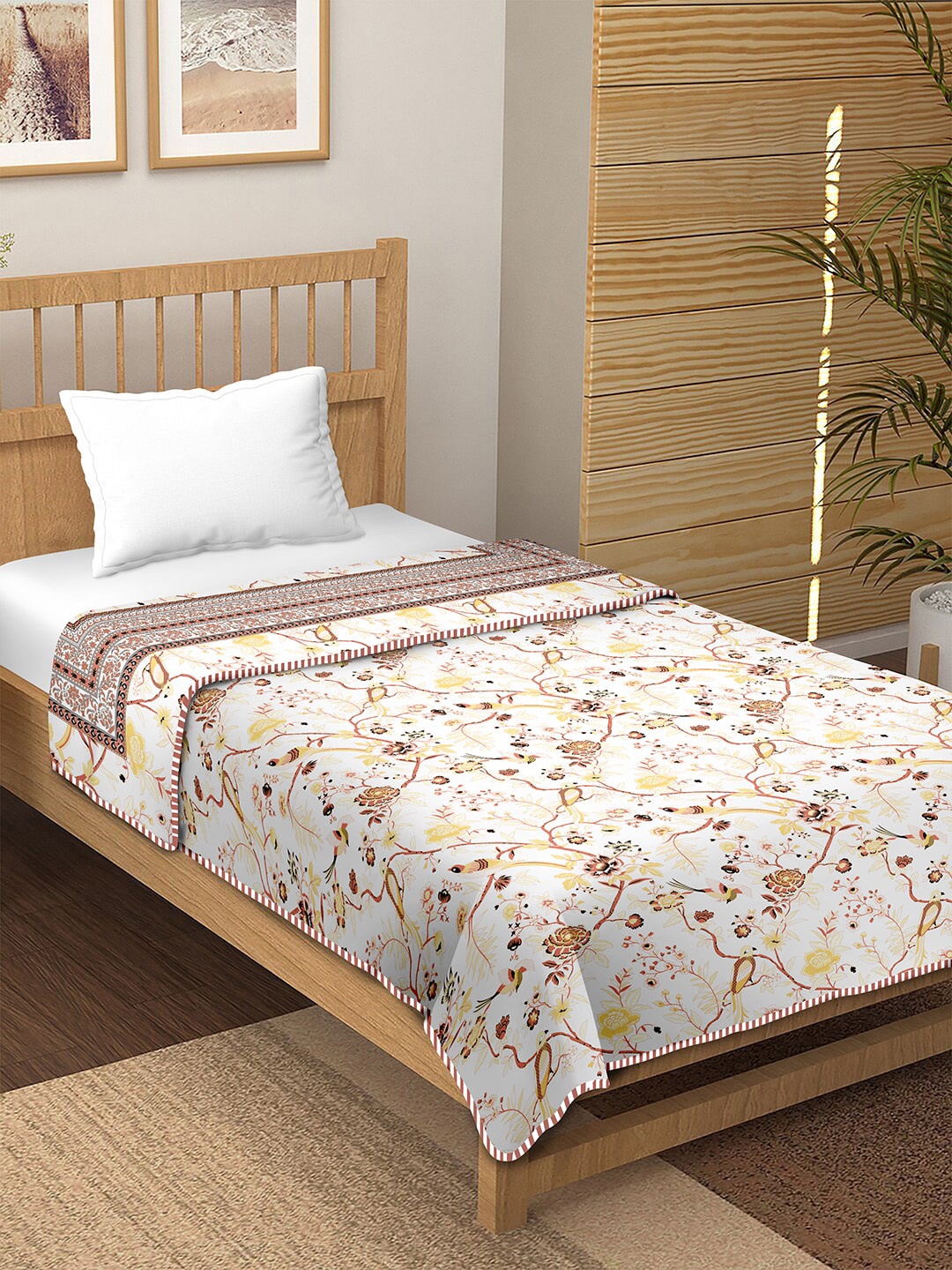 

BELLA CASA Unisex Brown Blankets Quilts and Dohars