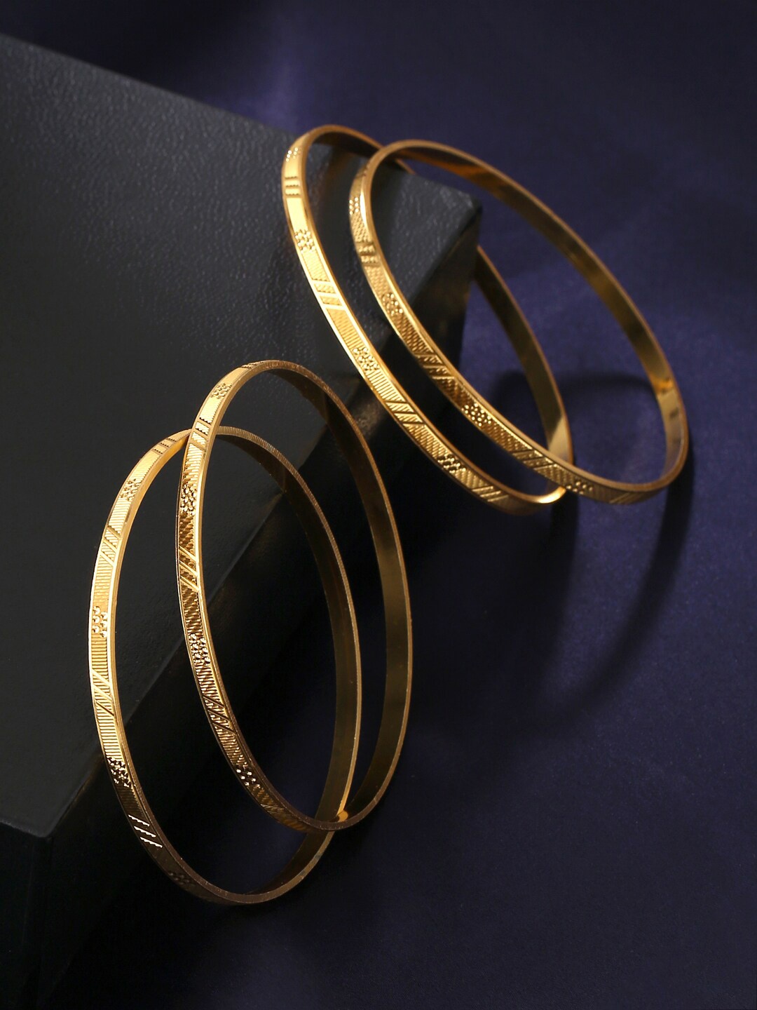 

Yellow Chimes Pack Of 4 Gold-Plated Bangle