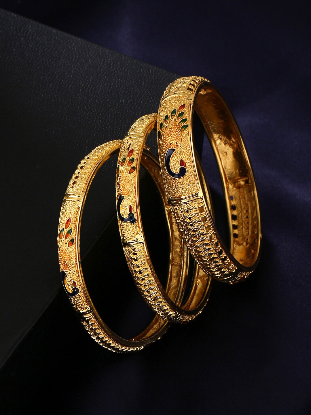 

Yellow Chimes Set Of 3 Gold-Plated Bangles