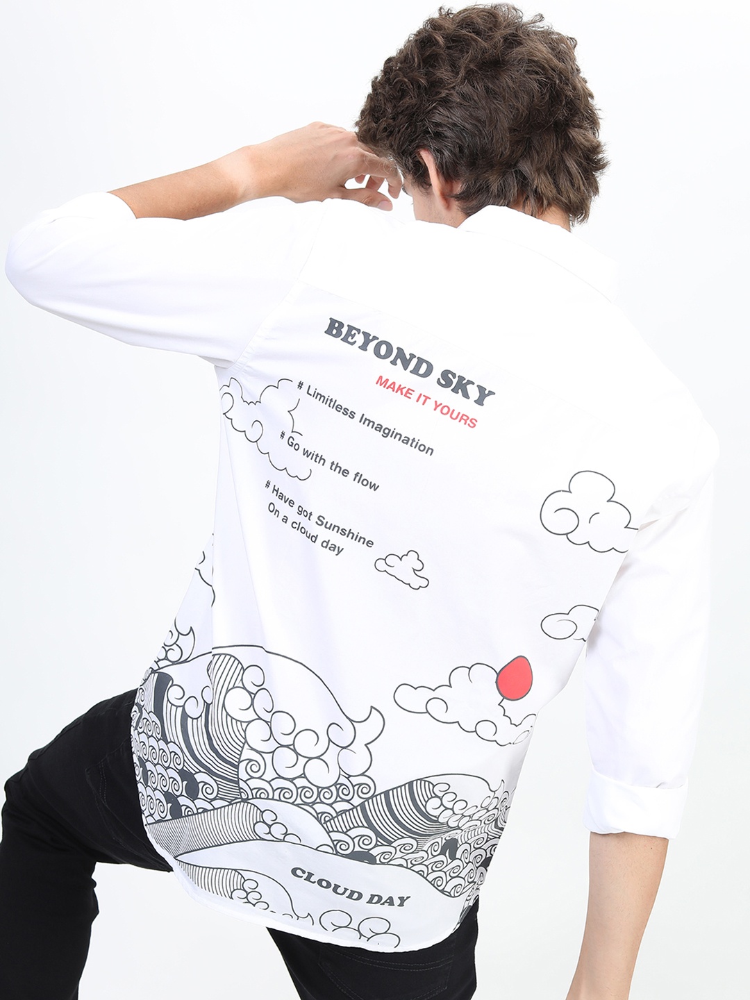 

KETCH Men White Slim Fit Printed Casual Shirt