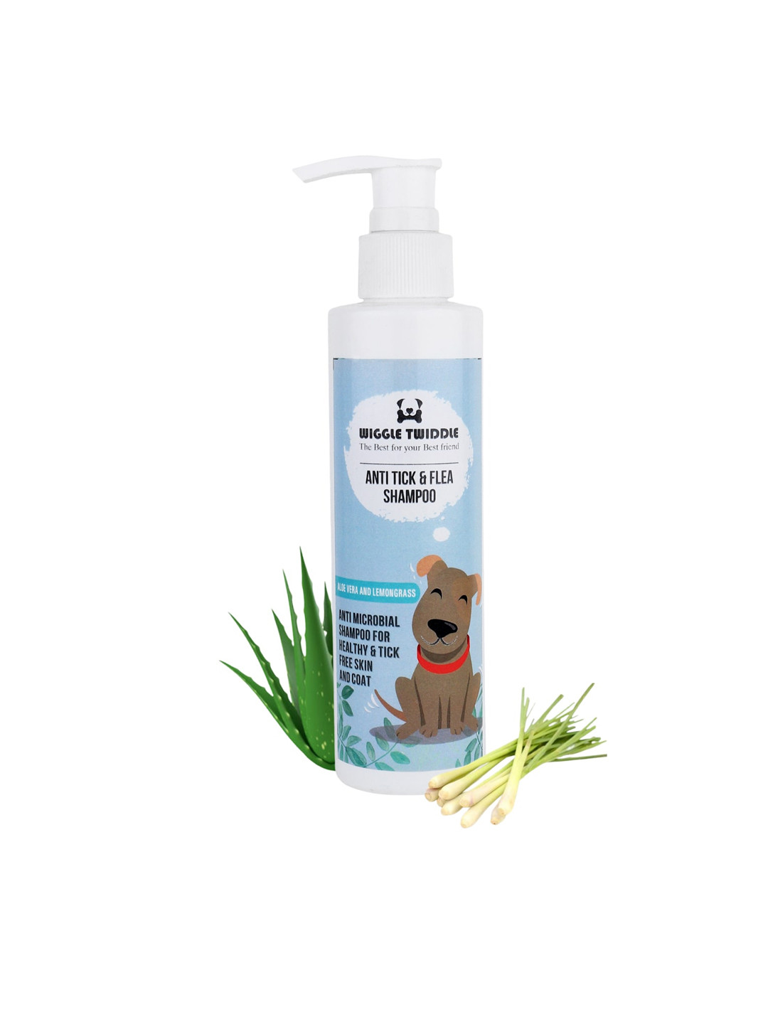 

WIGGLE TWIDDLE Anti-Microbial Anti Tick & Flea Shampoo for Dogs 200 ml, Blue