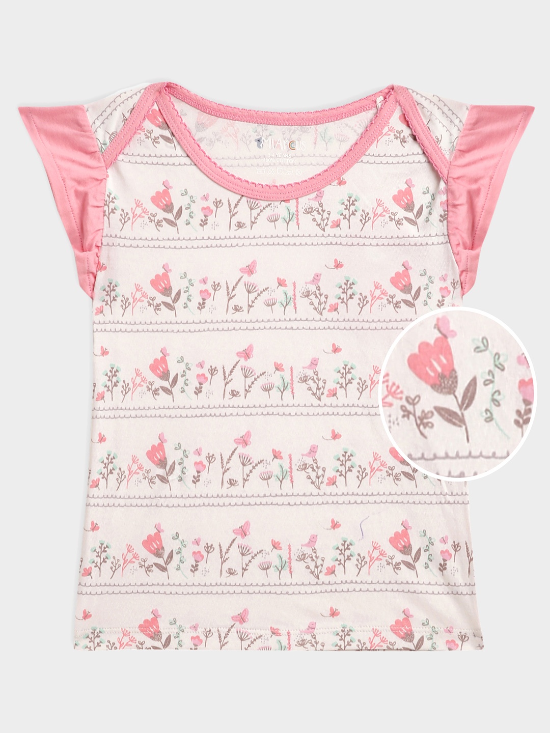 

MiArcus Pink Floral Print Short Sleeve Top