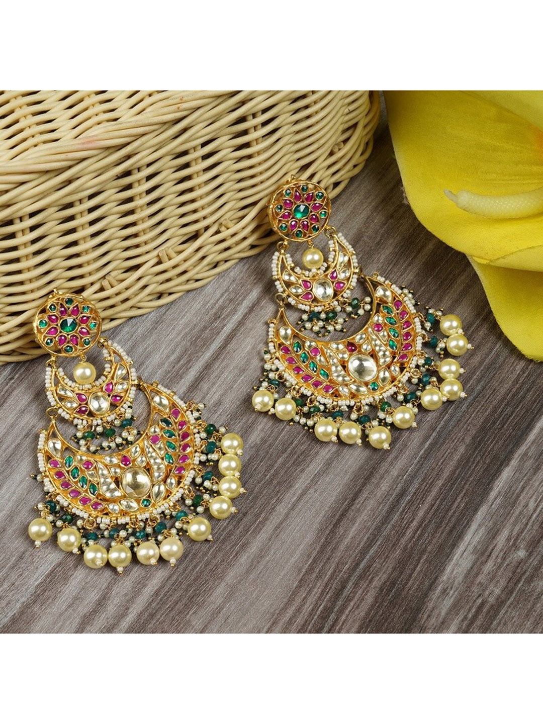 

AURAA TRENDS Multicoloured Contemporary Chandbalis Earrings, Multi
