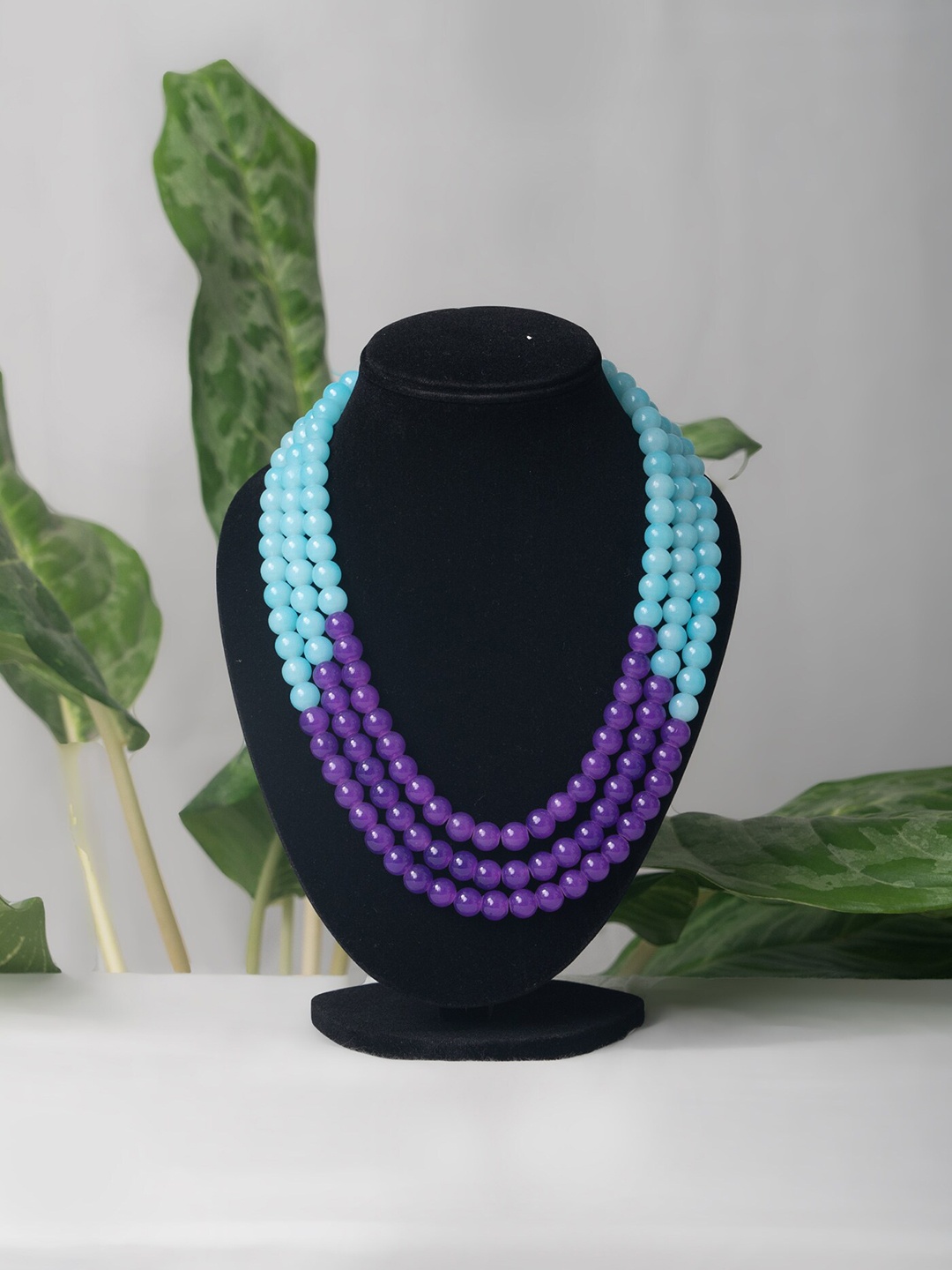 

Unnati Silks Blue & Violet Layered Necklace