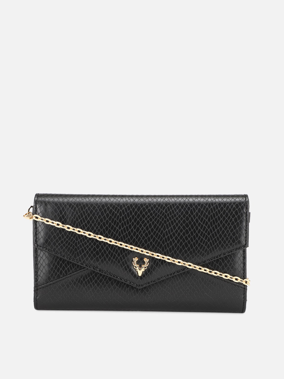 

Allen Solly Black Textured PU Structured Sling Bag With Quilted