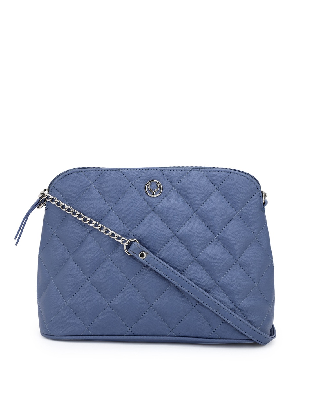 

Allen Solly Blue Textured PU Structured Quilted Sling Bag