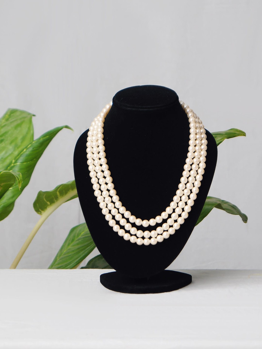 

Unnati Silks White Layered Necklace