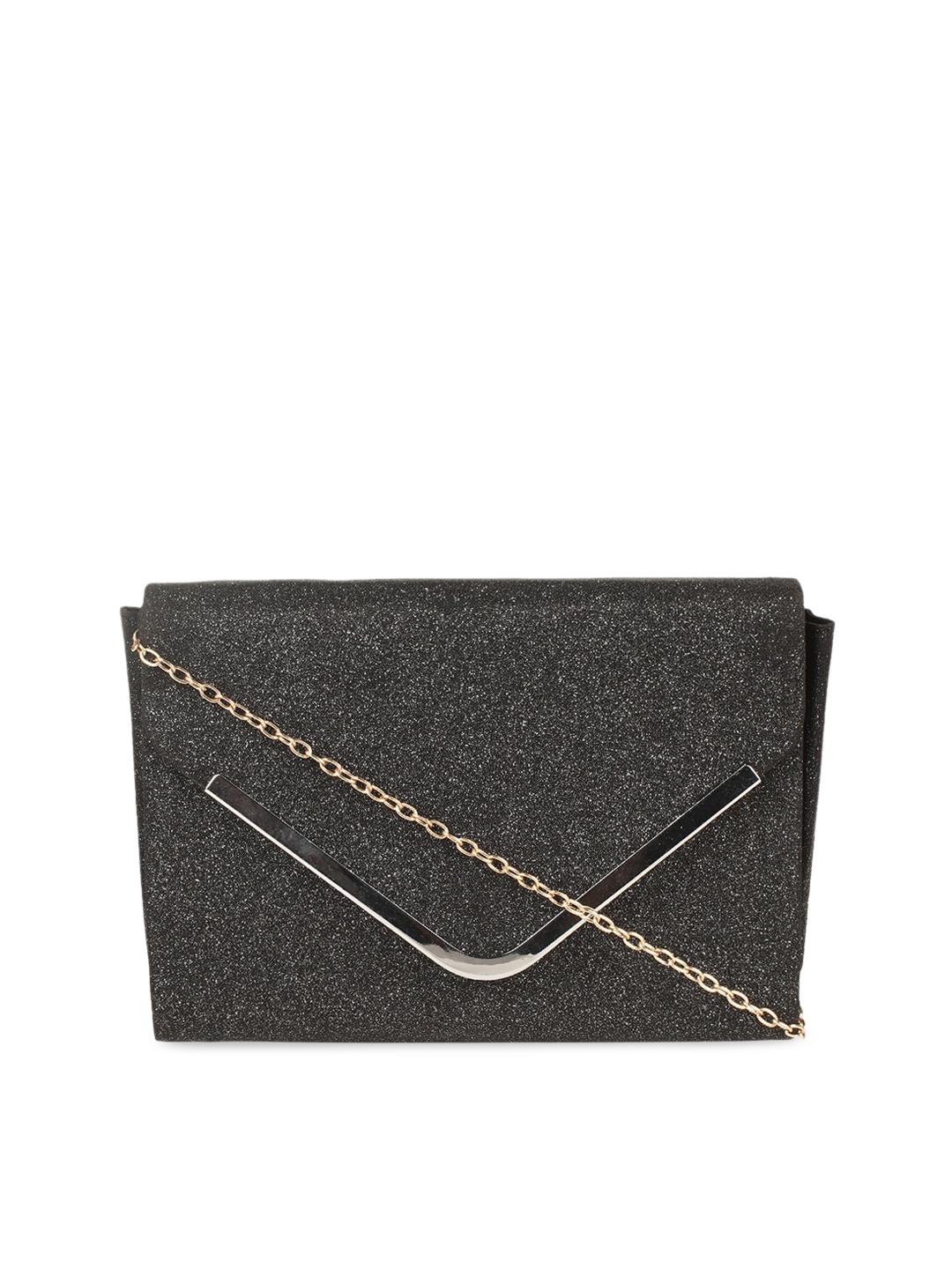 

HORRA Black Textured PU Structured Sling Bag