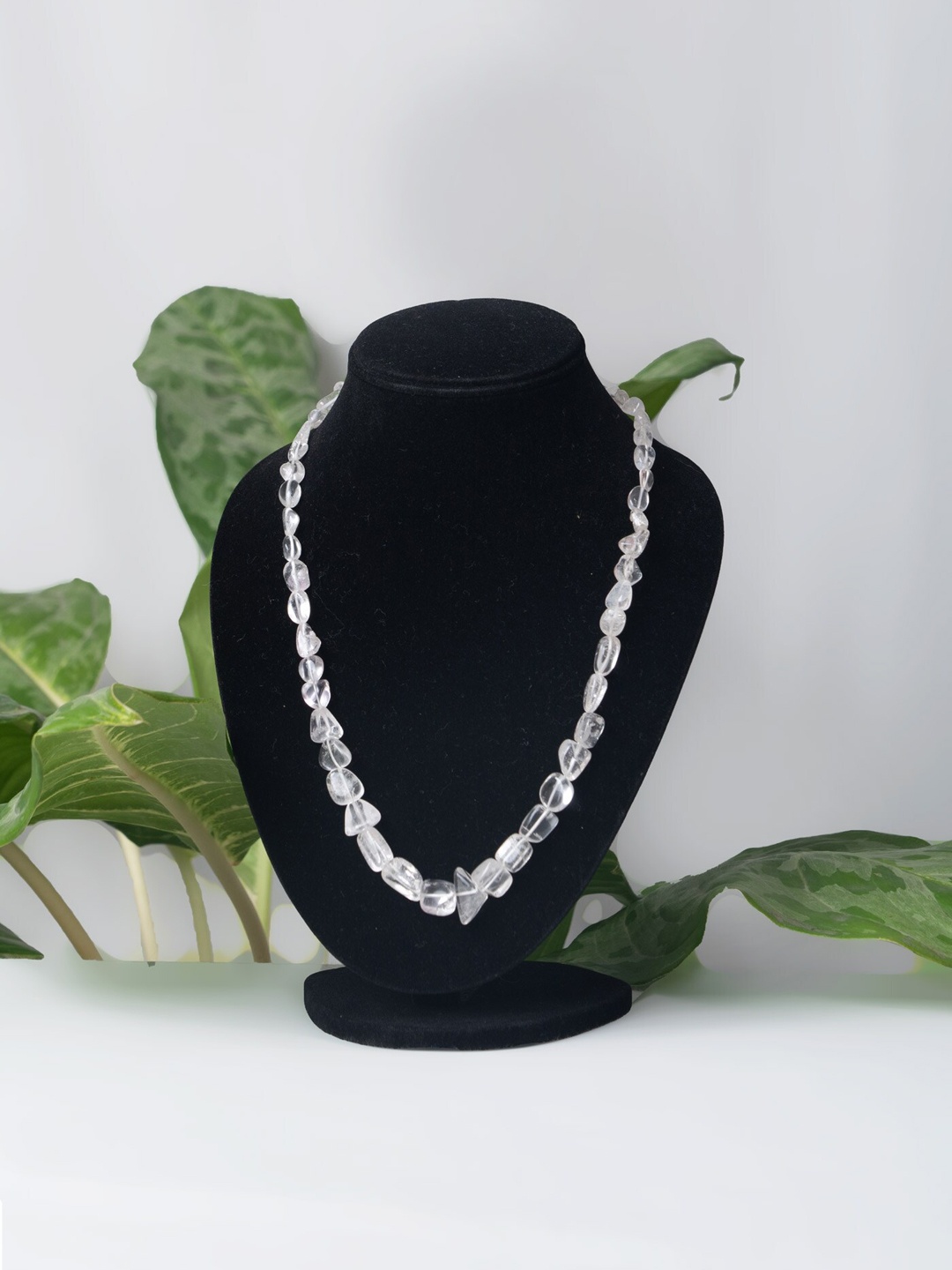 

Unnati Silks White Amravati Crystal Necklace, Transparent