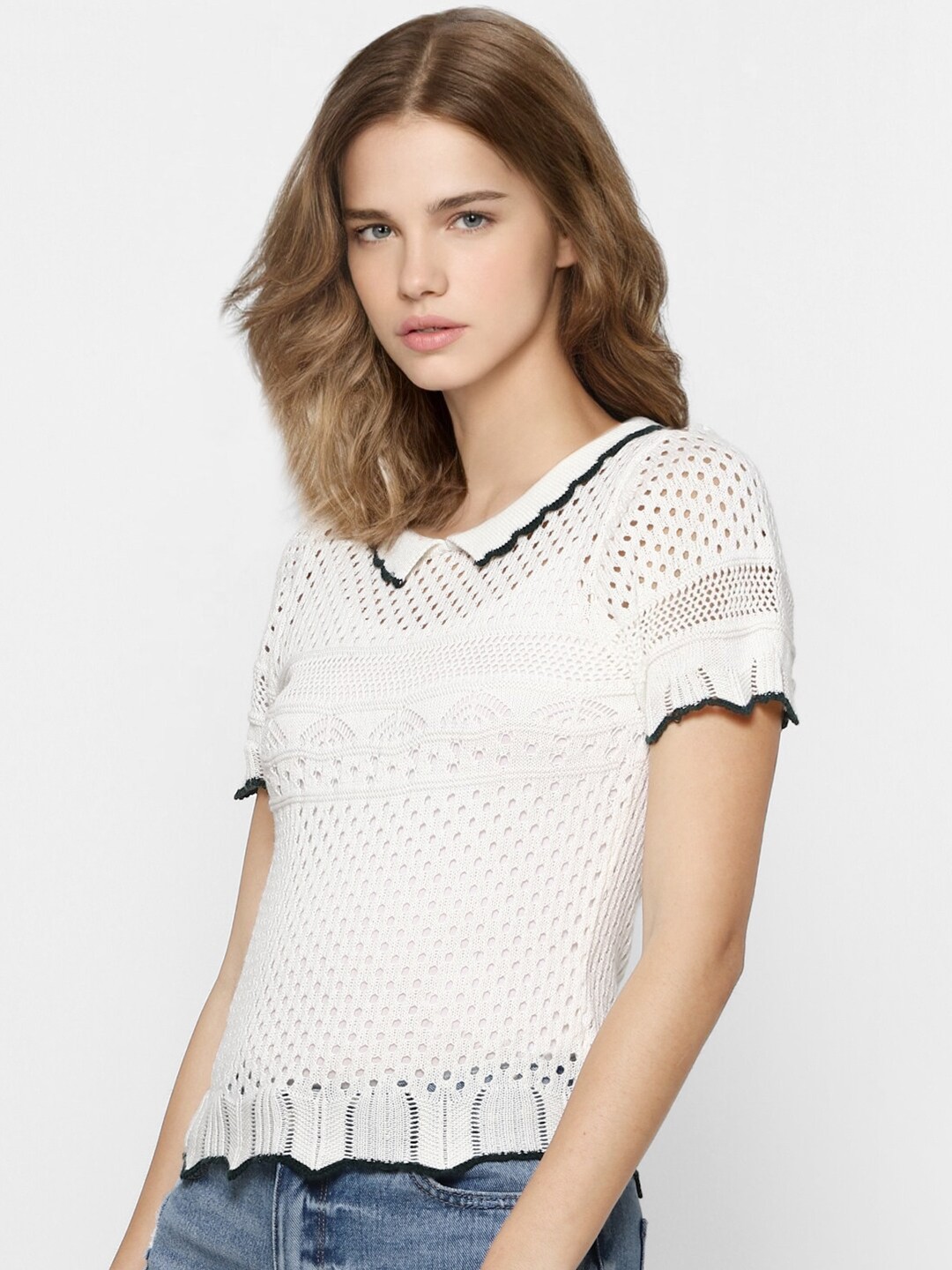 

ONLY White Peter Pan Collar Top