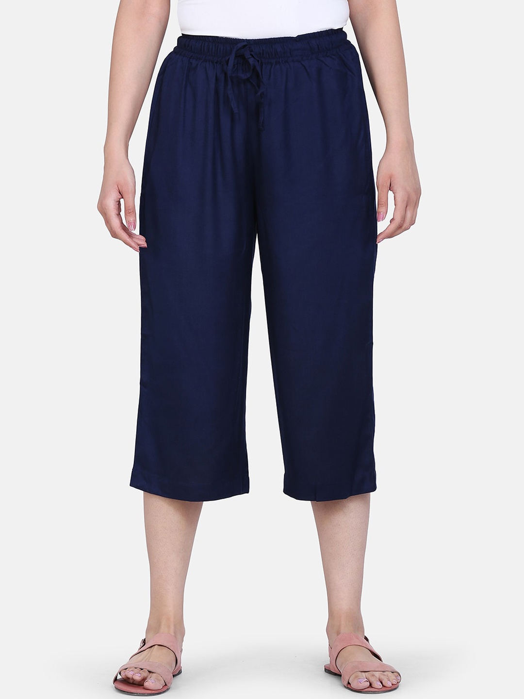 

PowerSutra Women Navy Blue Culottes Trousers