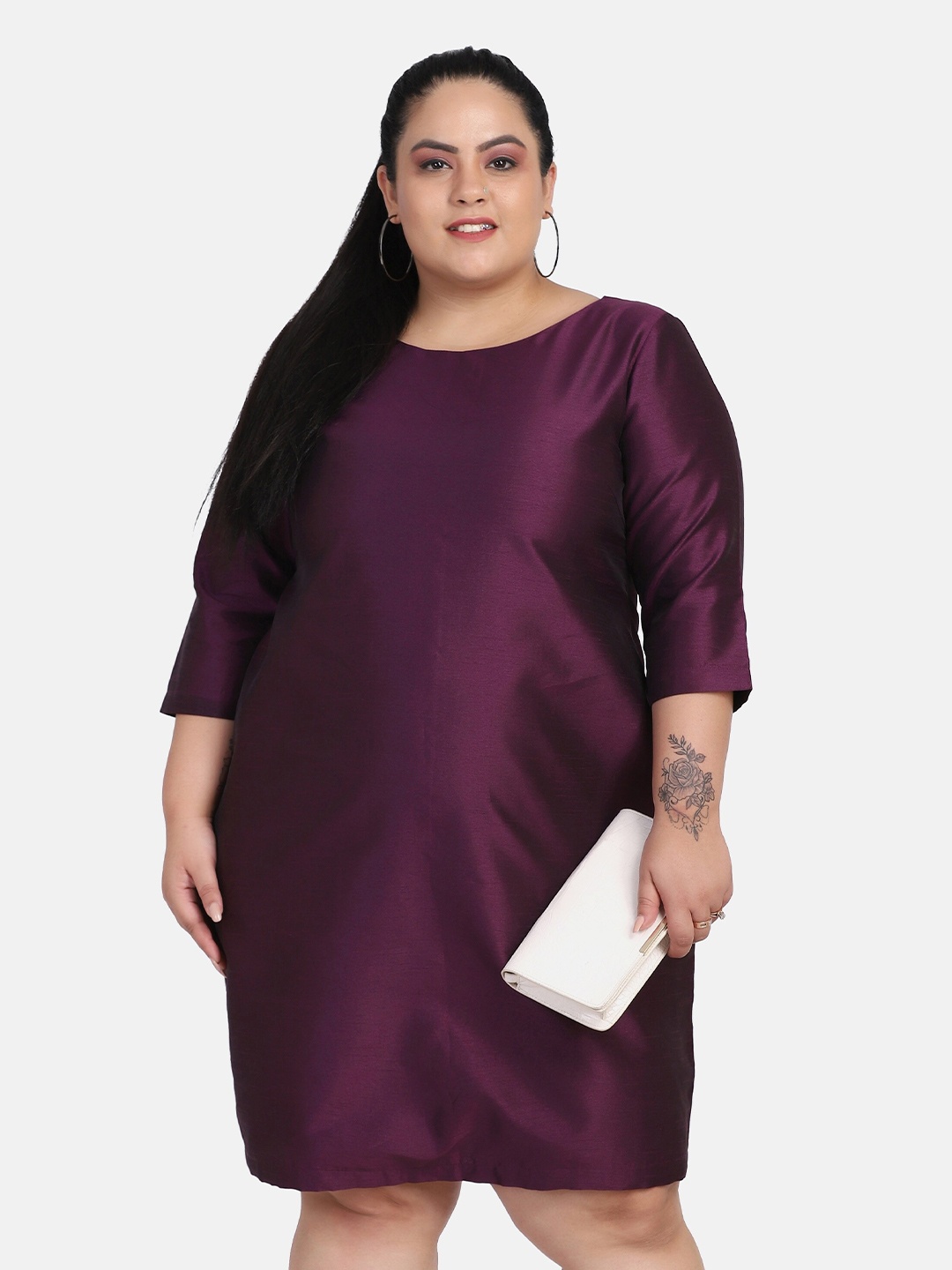 

PowerSutra Womens Purple Plus size Bodycon Dress
