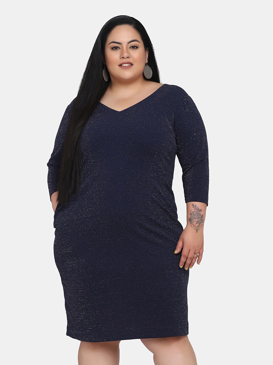 

PowerSutra Plus Size Women Blue Sheath Dress