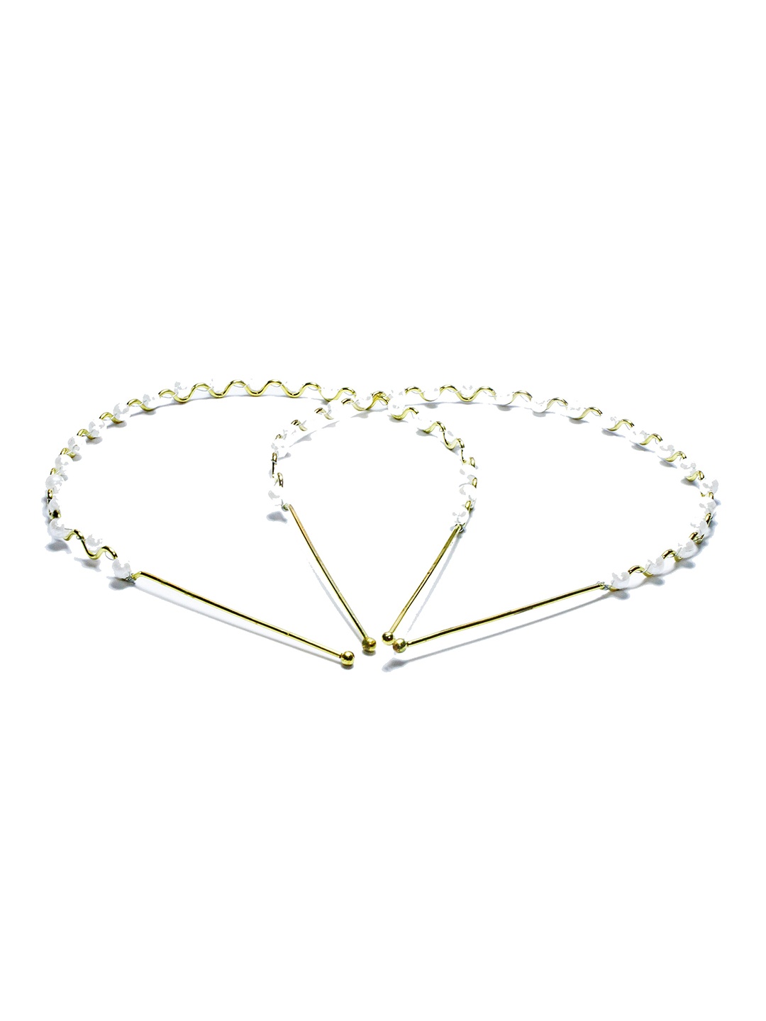 

HP HIGH PROFILE Women Pack of 2 Gold-Toned & White Beaded Hairbands