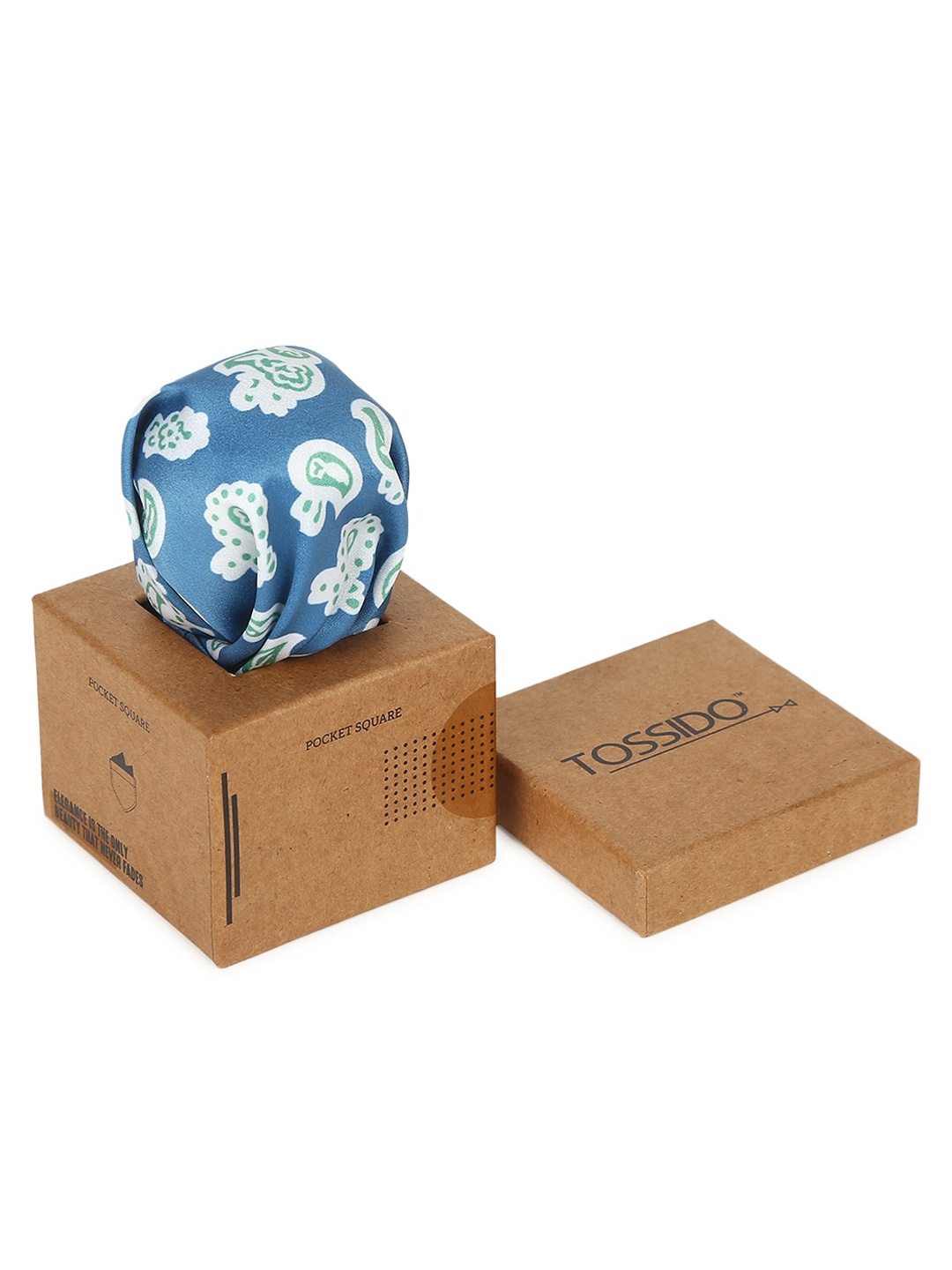 

Tossido Men Blue & White Printed Pocket Square