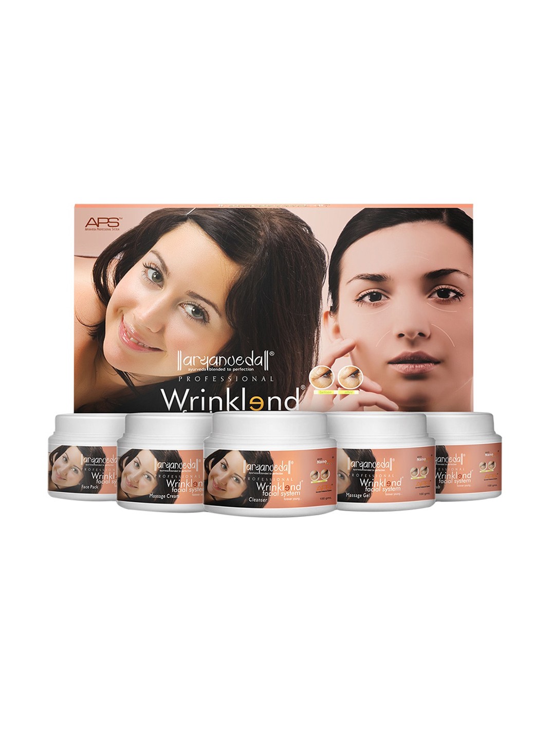 

Aryanveda Women Wrinklend APS Facial Kit for Skin TIghtening & Elasticity - 510 g, Off white