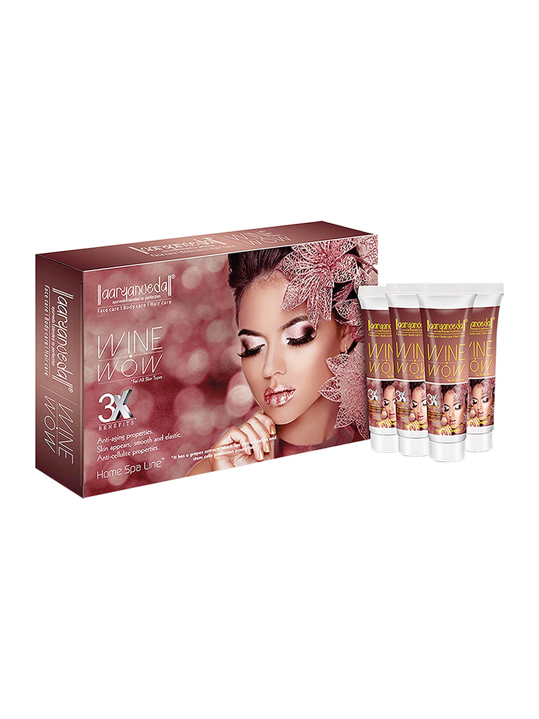 

Aryanveda Wine Wow Facial Spa Kit for UV Damaged Cells - 55 g, Brown