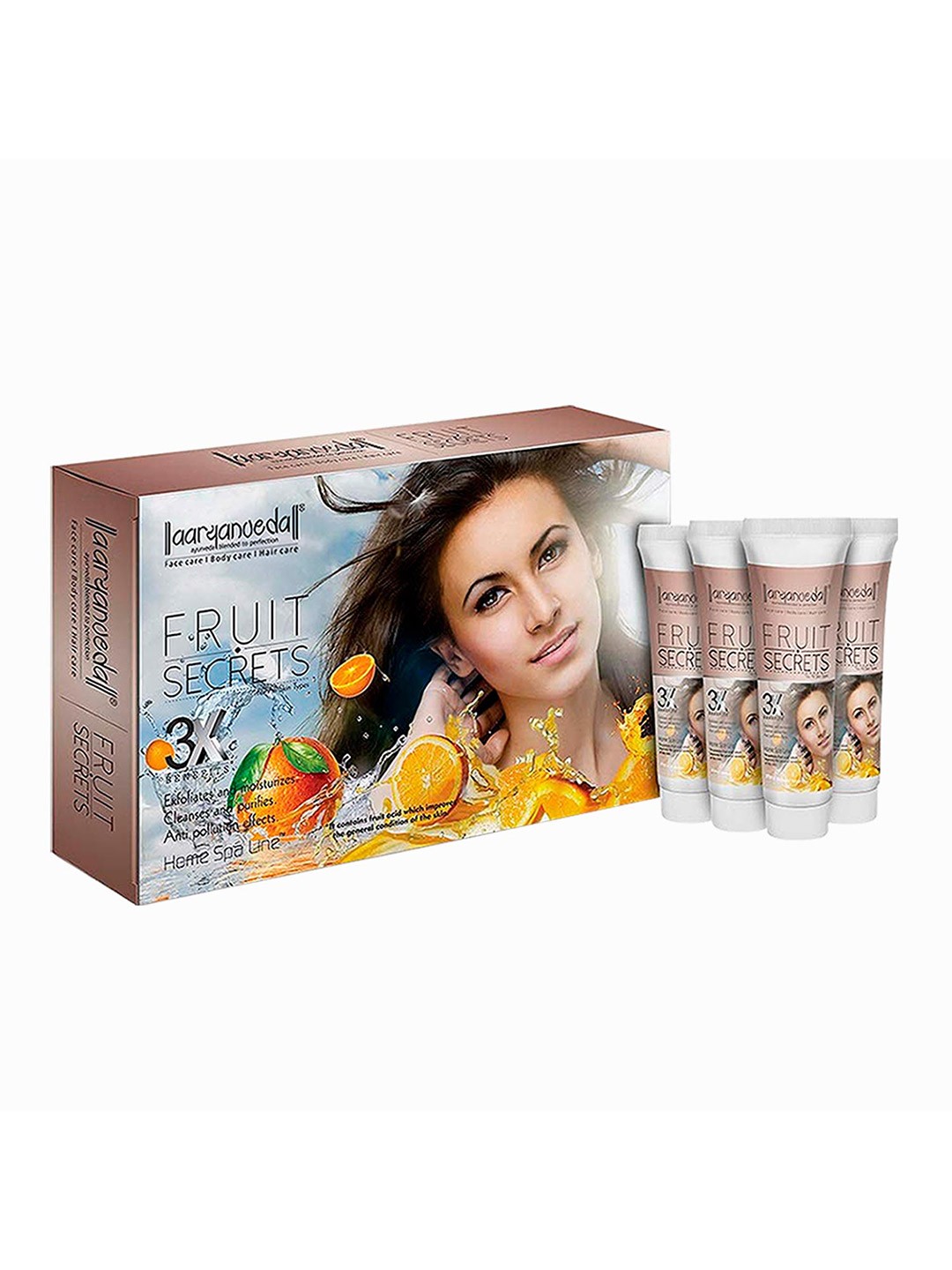 

Aryanveda Fruit Secret Facial Kit with Papaya-Watermelon & Orange - 55 g, Beige