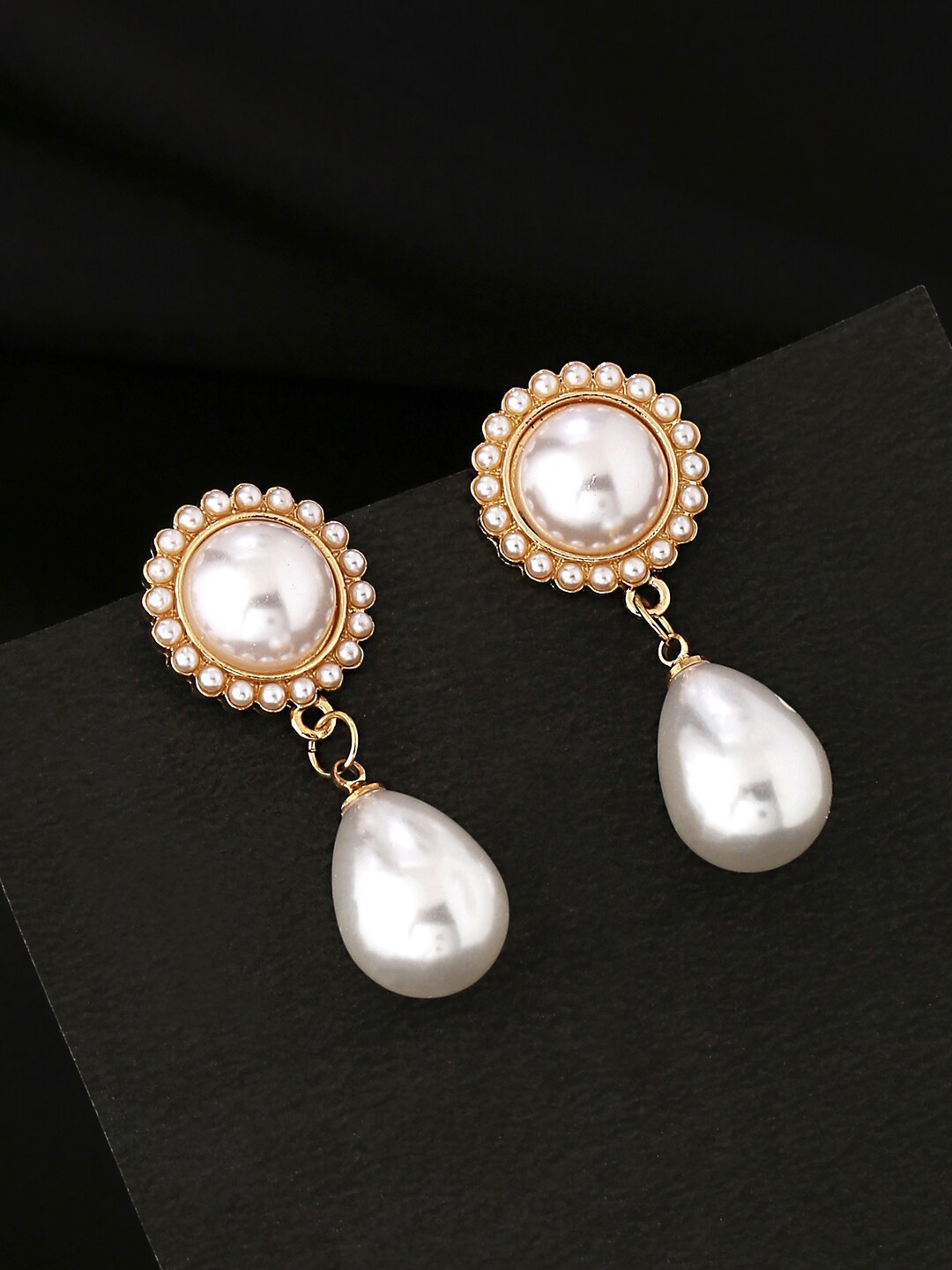 

Unwind by Yellow Chimes White Contemporary Drop Earrings