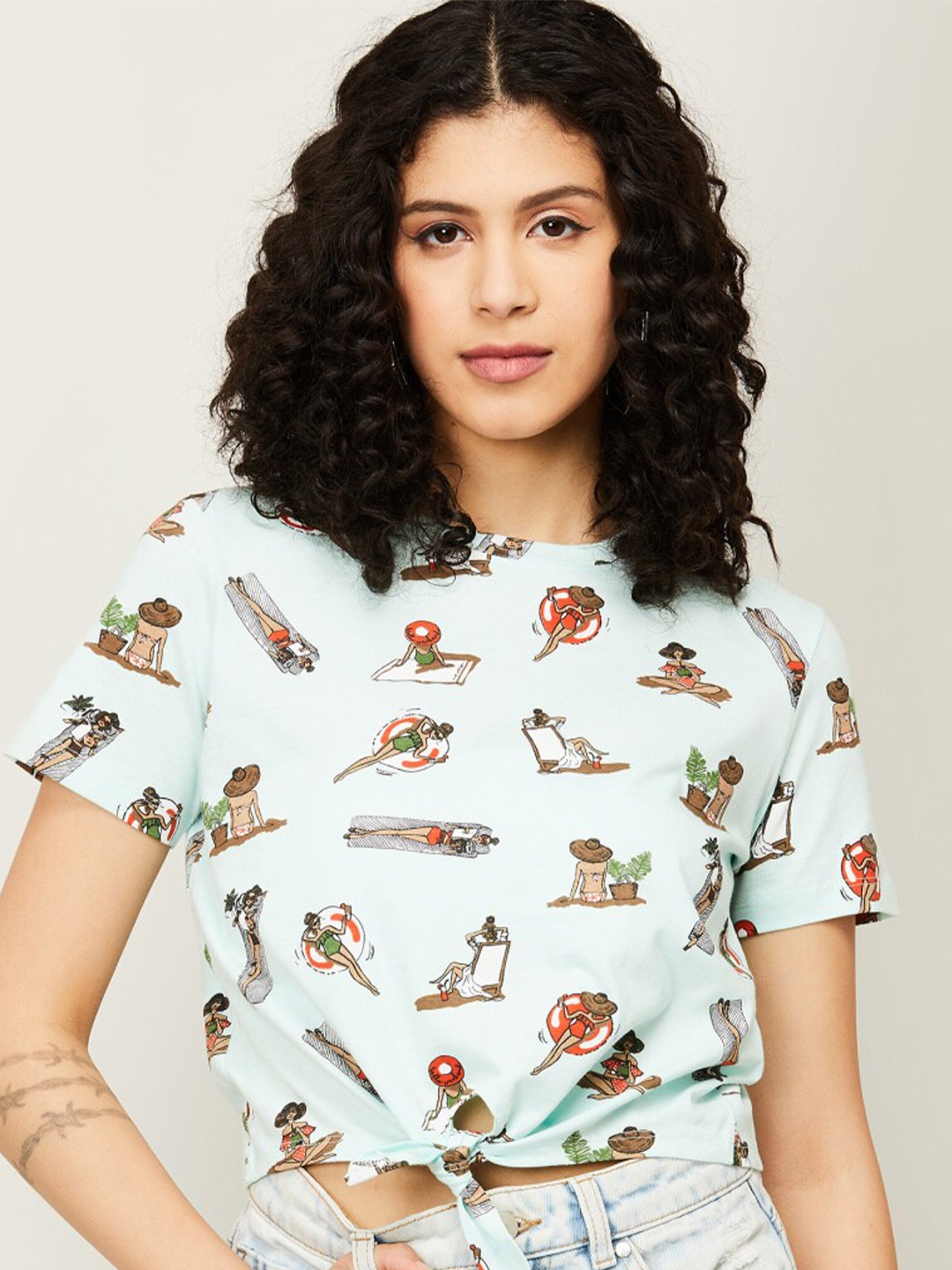 

Ginger by Lifestyle Blue Printed Top