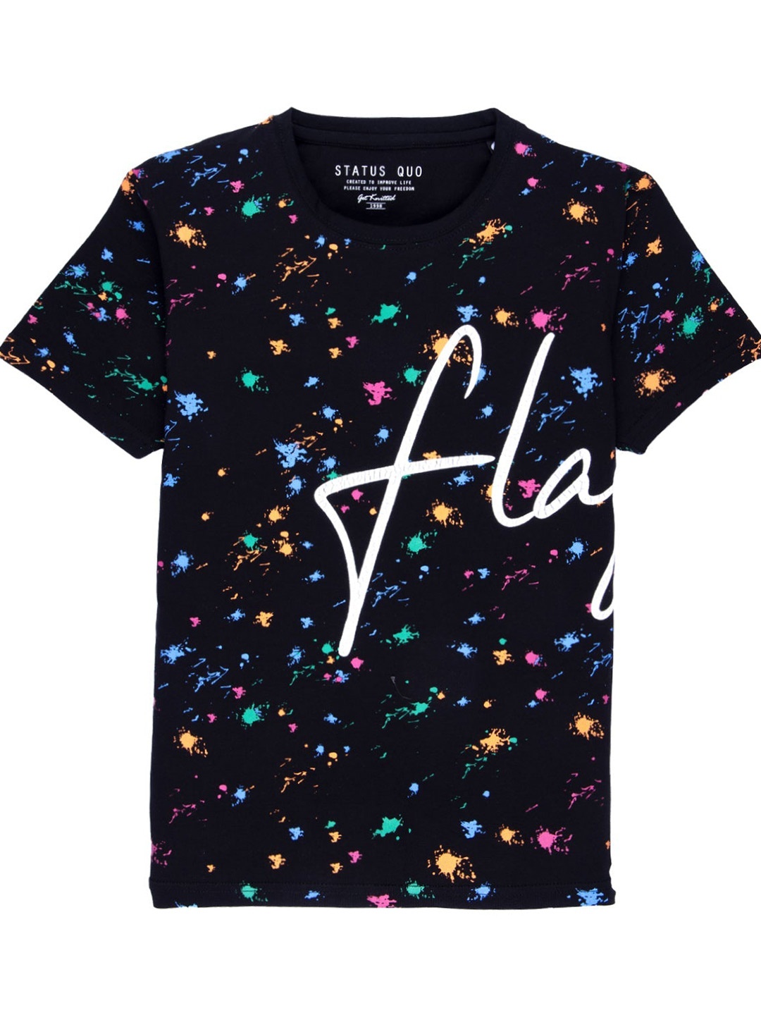 

Status Quo Boys Black Printed T-shirt