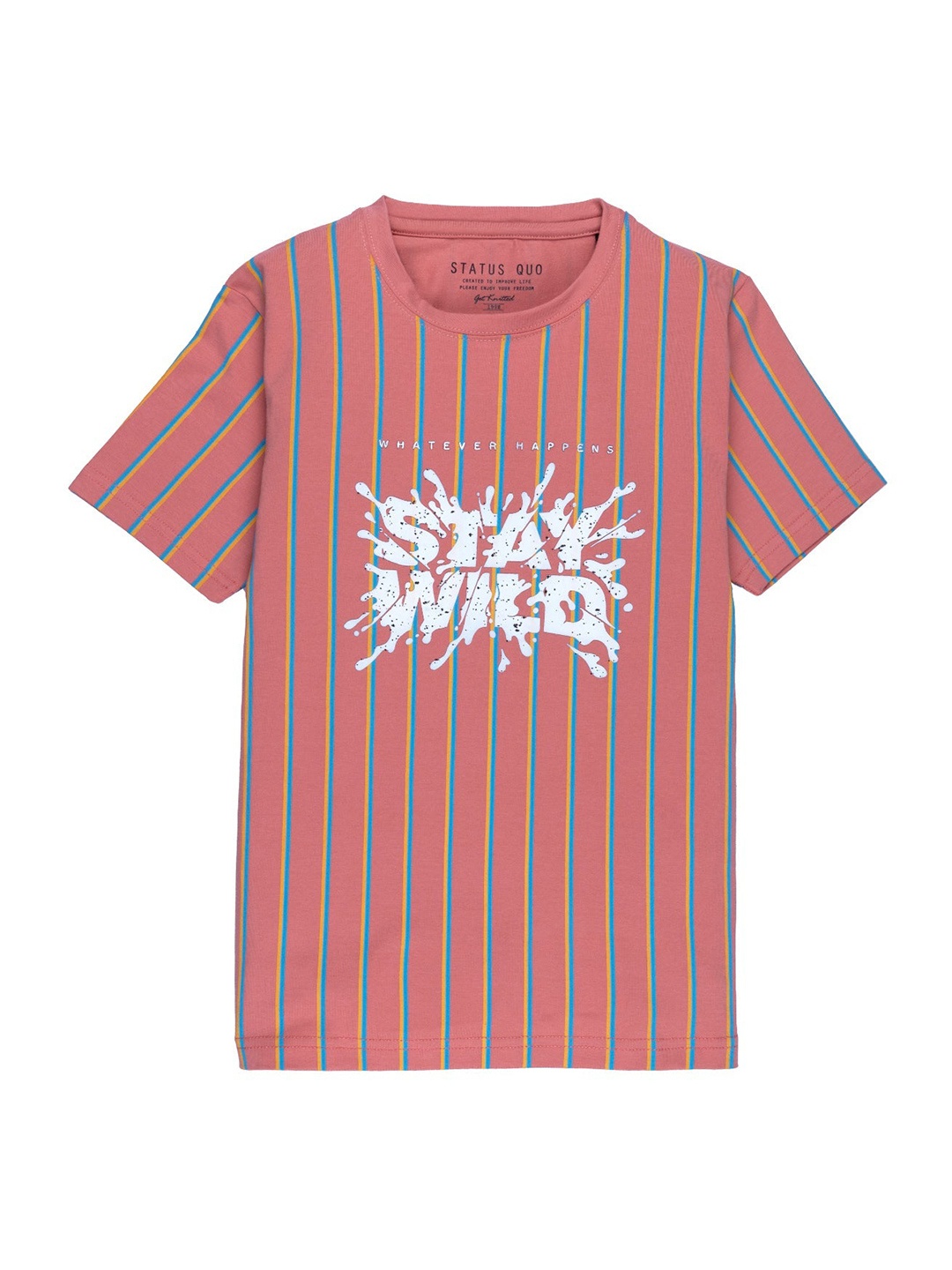 

Status Quo Boys Pink Striped Applique T-shirt