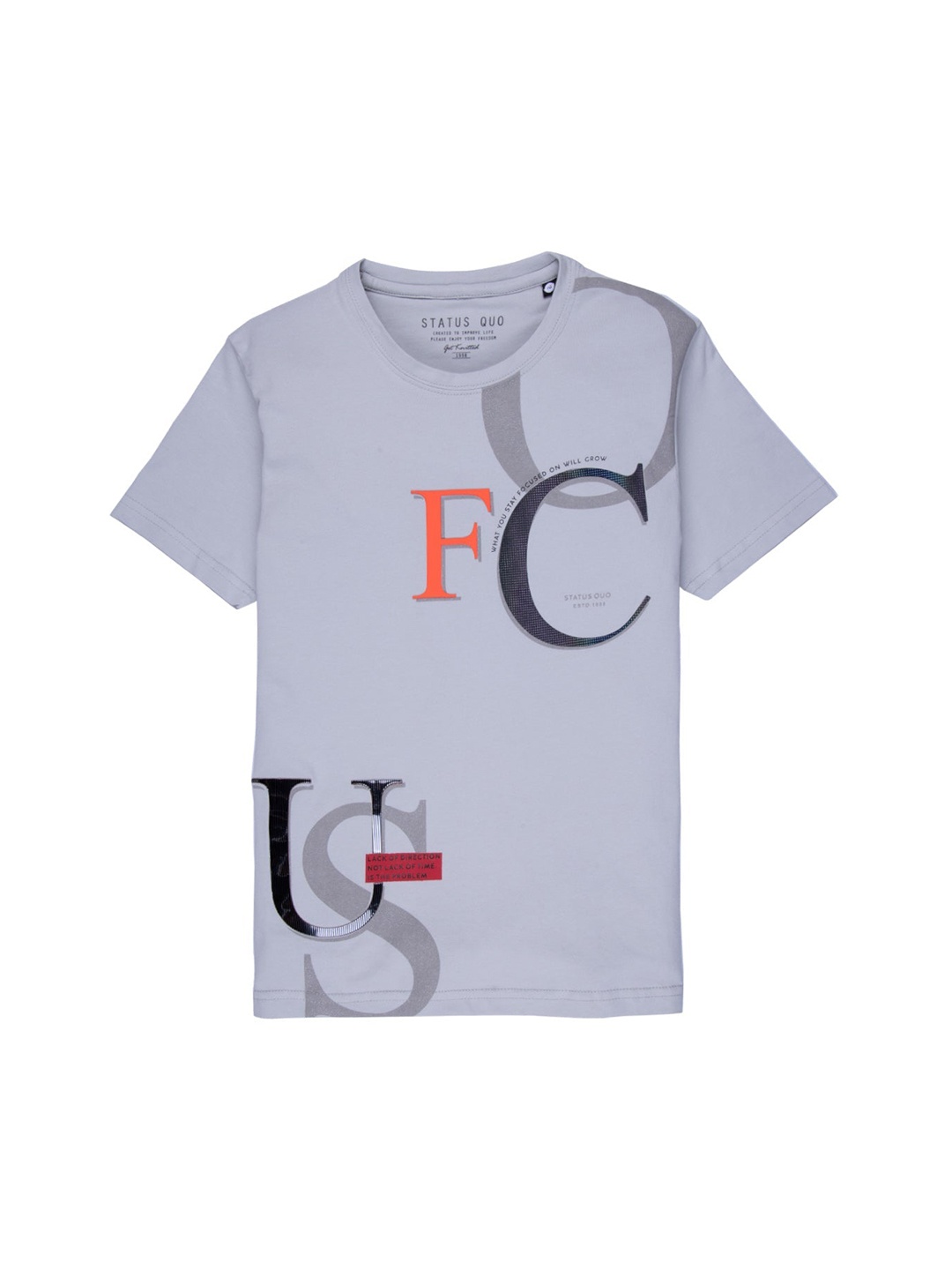 

Status Quo Boys Grey Printed Applique T-shirt